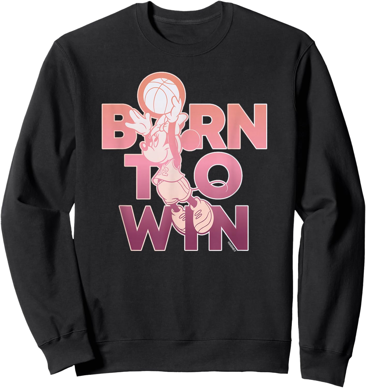 Disney Minnie Mouse Sports Basketball Dunk Born to Win Sweatshirt - Sweatshirt | Black