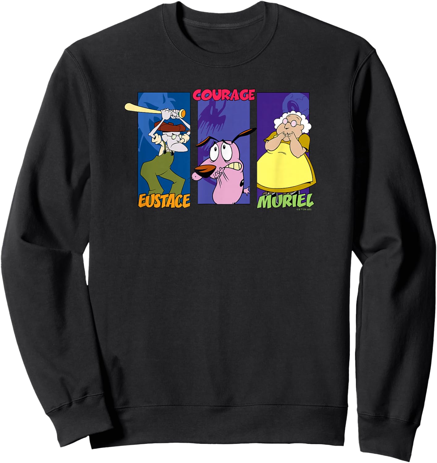 Courage The Cowardly Dog Group Panels Sweatshirt - Sweatshirt | Black