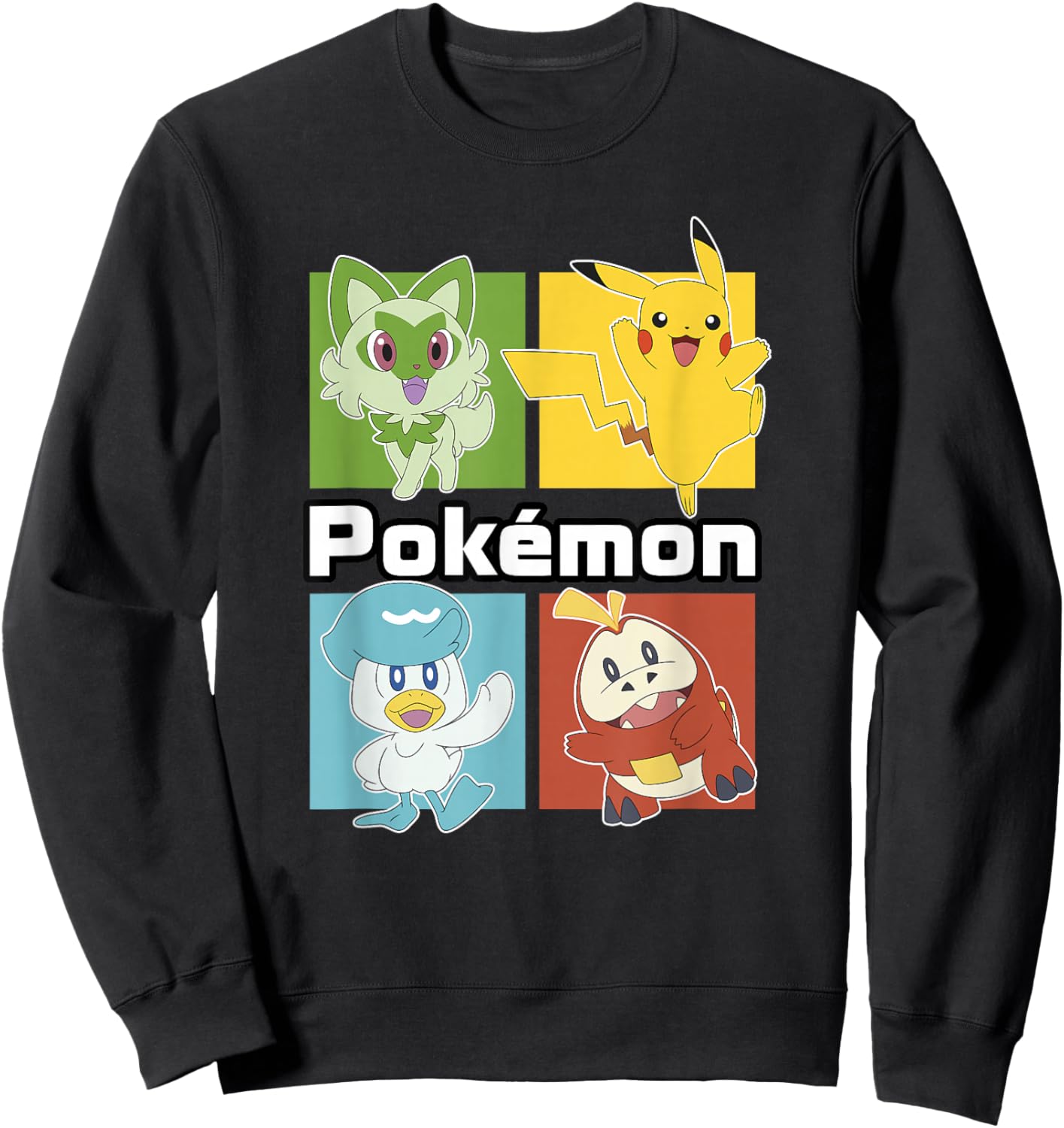 Pokémon Group Shot Starters Boxed Up Portrait Sweatshirt - Sweatshirt | Black