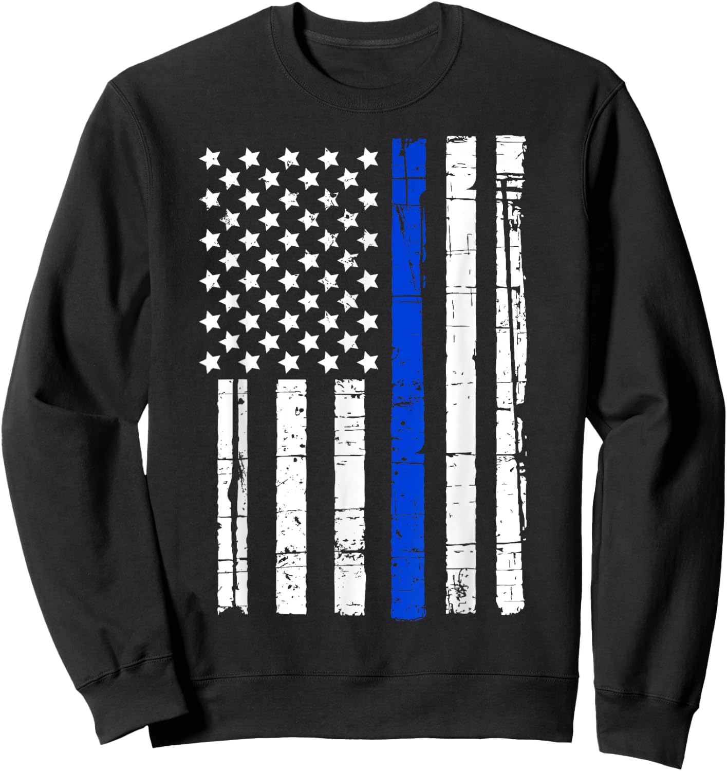 Blue line flag Sweatshirt - Sweatshirt | Black