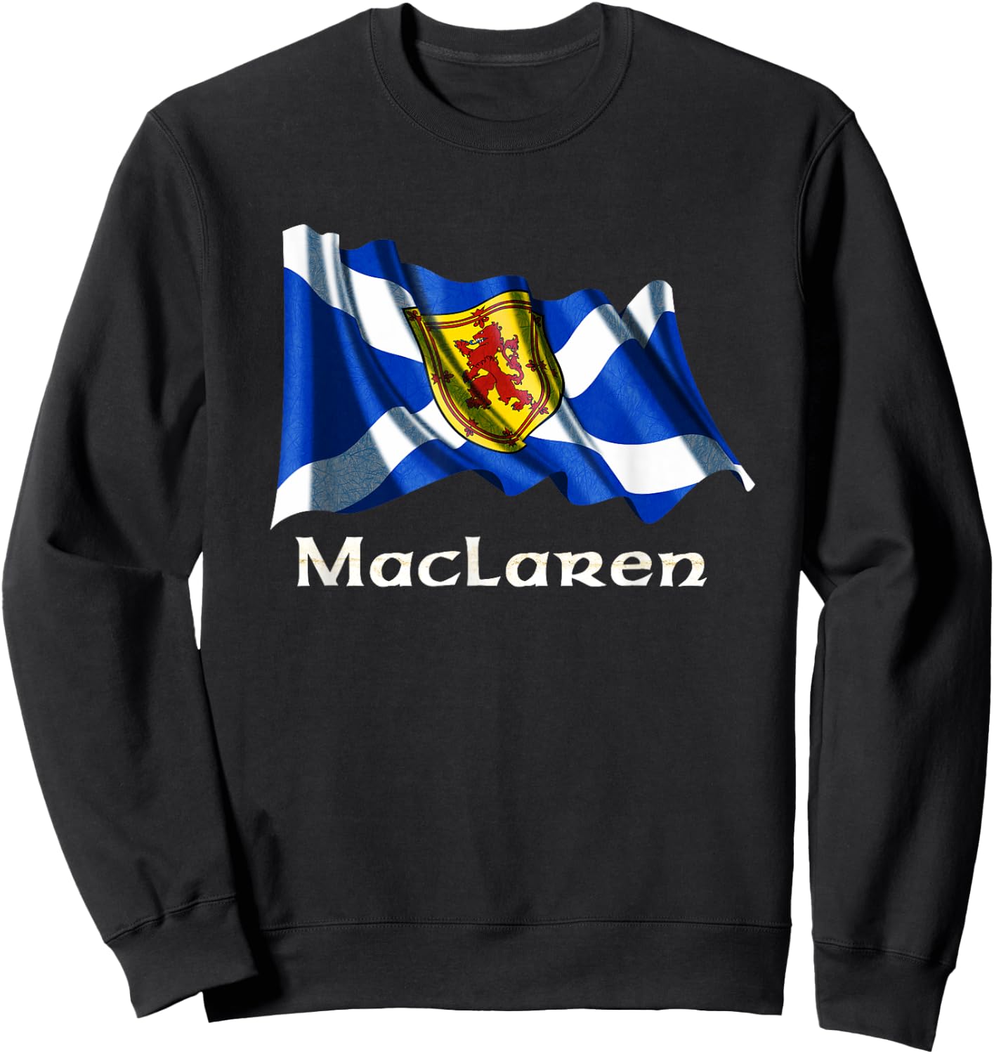 Scottish Flag Clan MacLaren Lion Rampant Scotland Flag Sweatshirt - Sweatshirt | Black