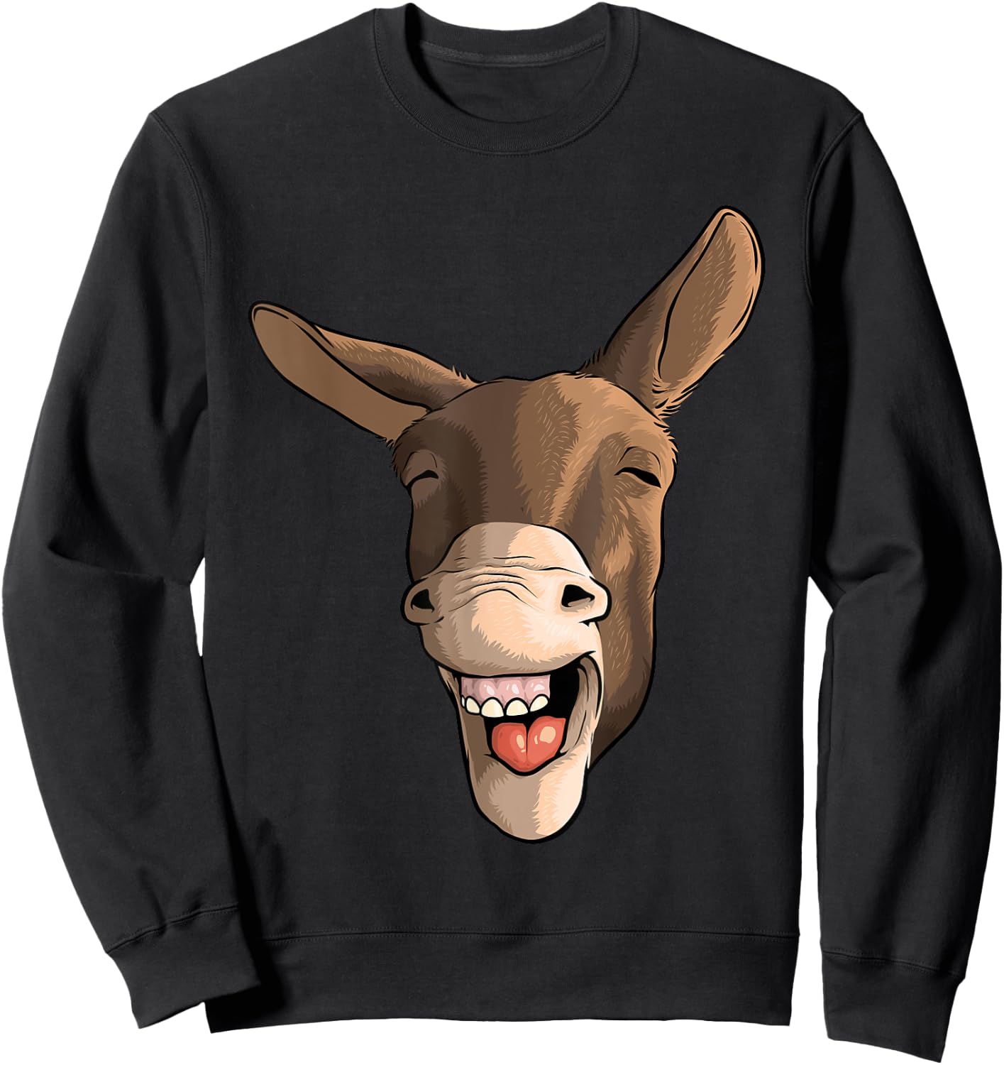 Funny Donkey Art Women Kids Donkey Lover Farm Animal Sweatshirt - Sweatshirt | Black