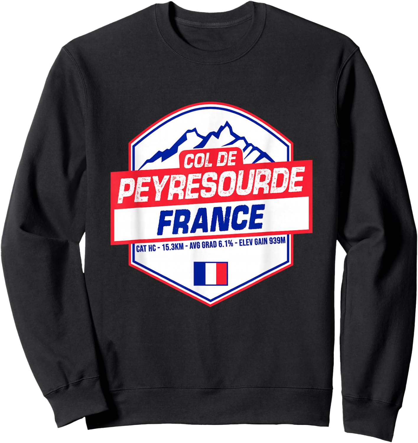 Col de Peyresourde Cycling In France Road Cyclist Sweatshirt - Sweatshirt | Black