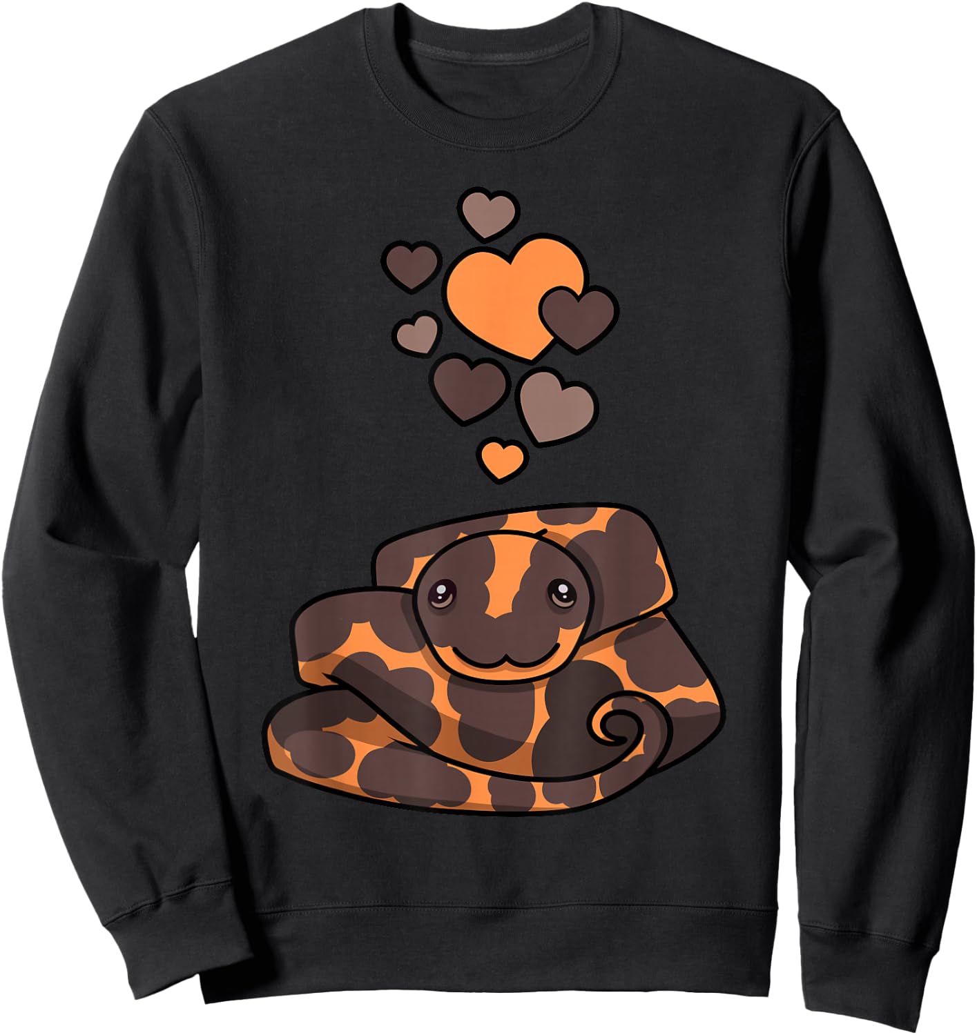 Kenyan Sand Boa With Hearts Sweatshirt - Sweatshirt | Black