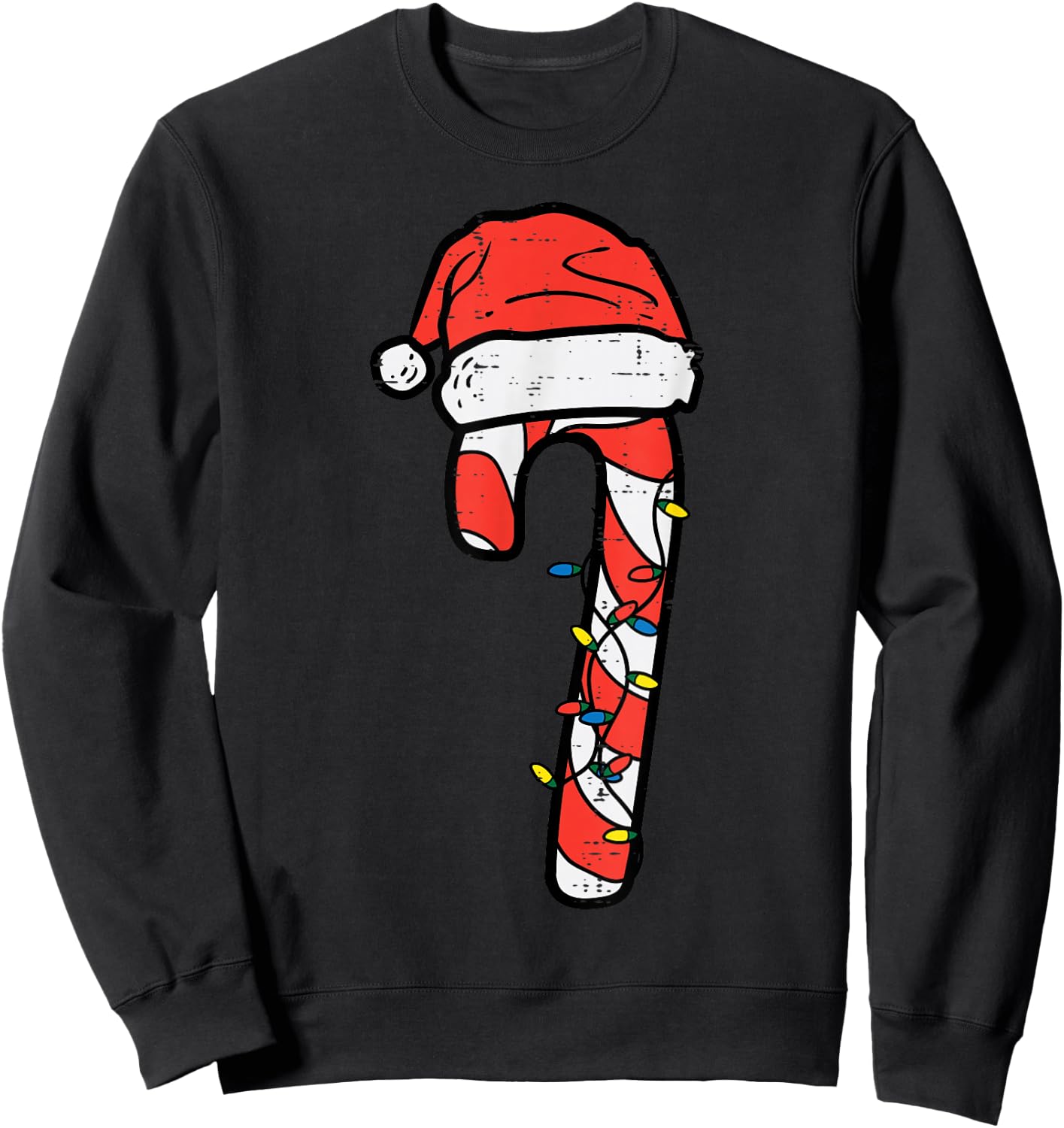Christmas Candy Cane Santa Xmas Kids Toddler Youth Women Men Sweatshirt - Sweatshirt | Black