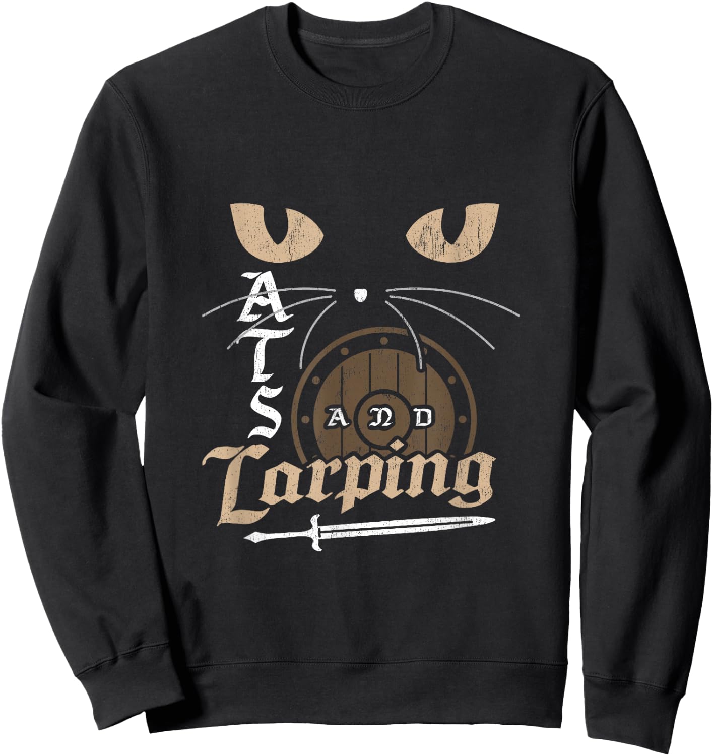 Cats and LARPing Role Playing Game RPG Larp Gamer Cat Lover Sweatshirt - Sweatshirt | Black
