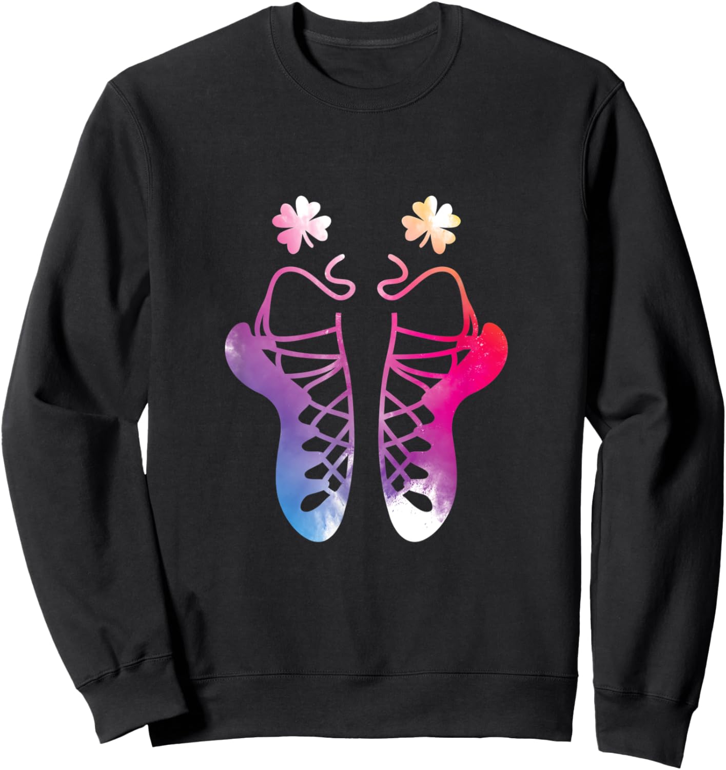 Irish Dance St Patricks Day Reel Girl Irish Step Dance Shoes Sweatshirt - Sweatshirt | Black