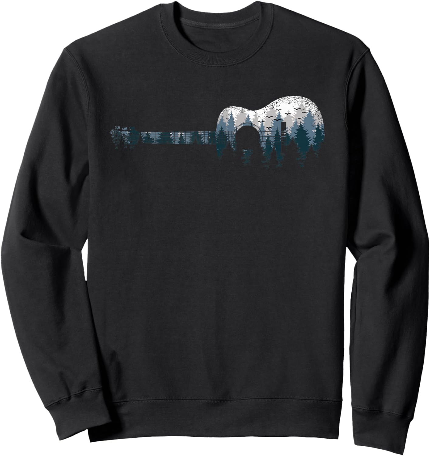Acoustic Guitar Landscape Forest Musician Guitarist Men Sweatshirt - Sweatshirt | Black