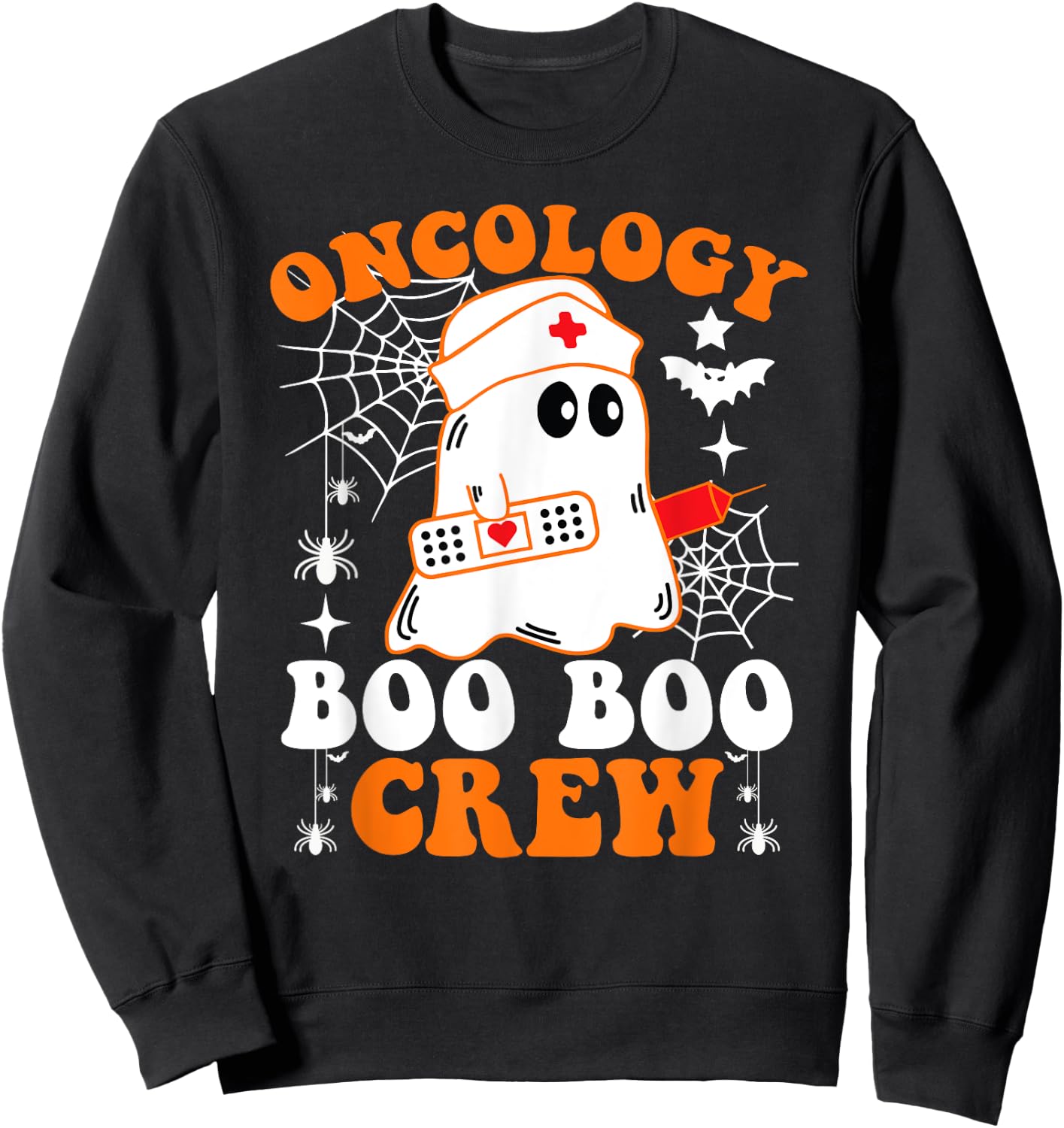 Oncology Boo Boo Crew Shirt Funny Nurse Ghost Halloween Sweatshirt - Sweatshirt | Black