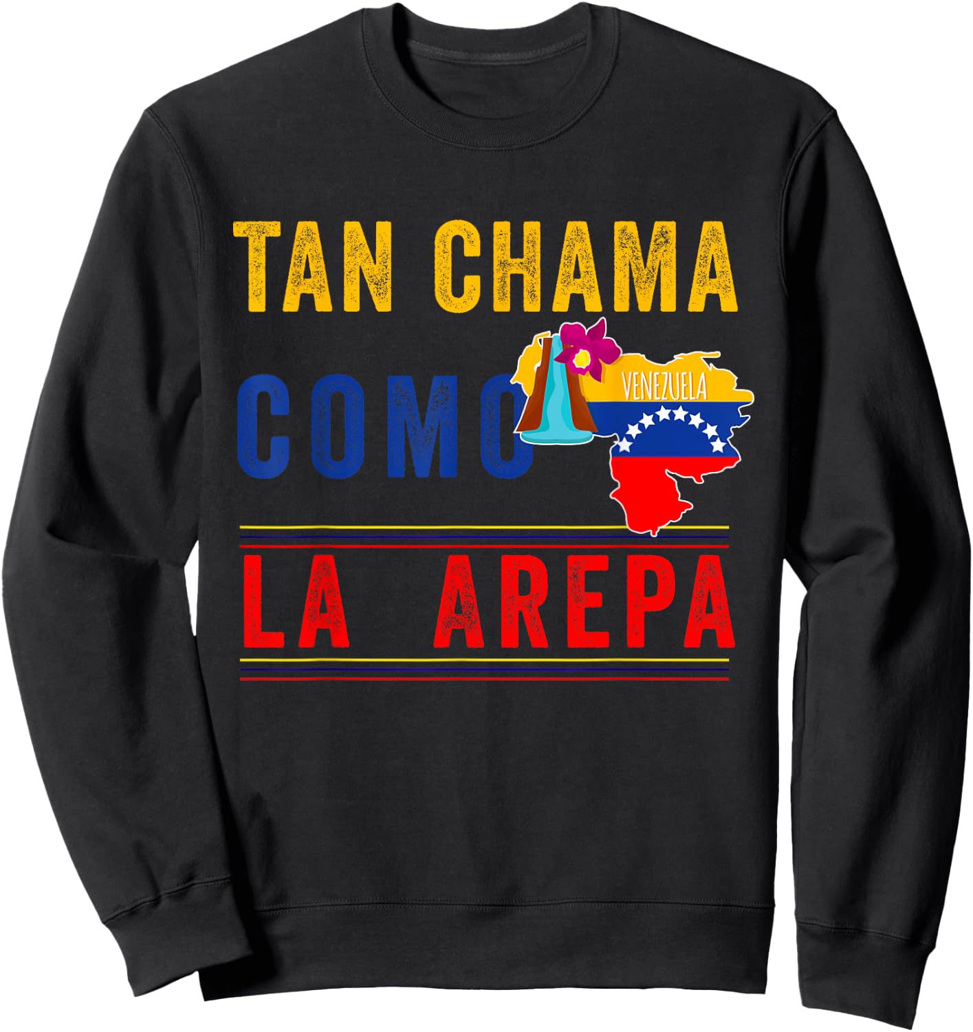 Venezuela Flag Pride Bandera Venezolana Camiseta Arepa Mujer Sweatshirt - Sweatshirt | Black
