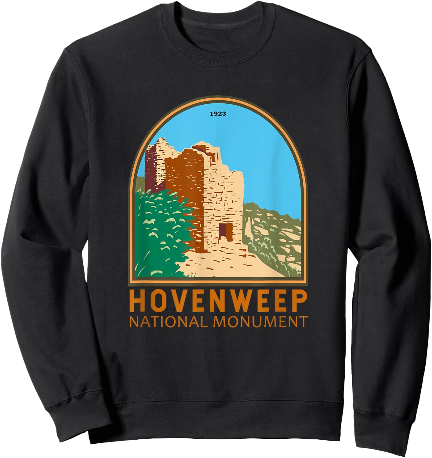 Hovenweep National Monument Emblem Vintage Sweatshirt - Sweatshirt | Black