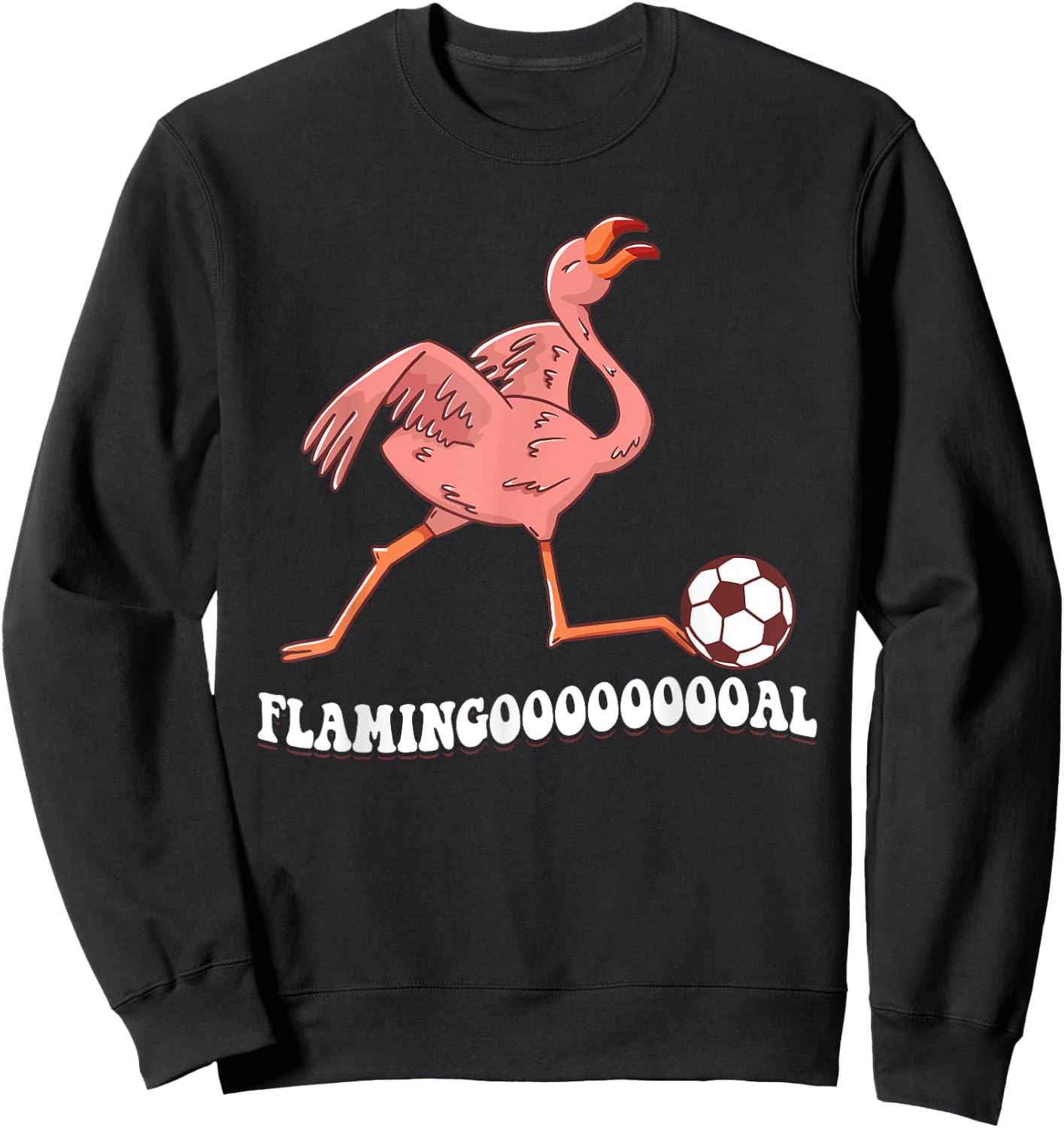 Flamingooooal Flamingo Soccer Ball Sweatshirt - Sweatshirt | Black