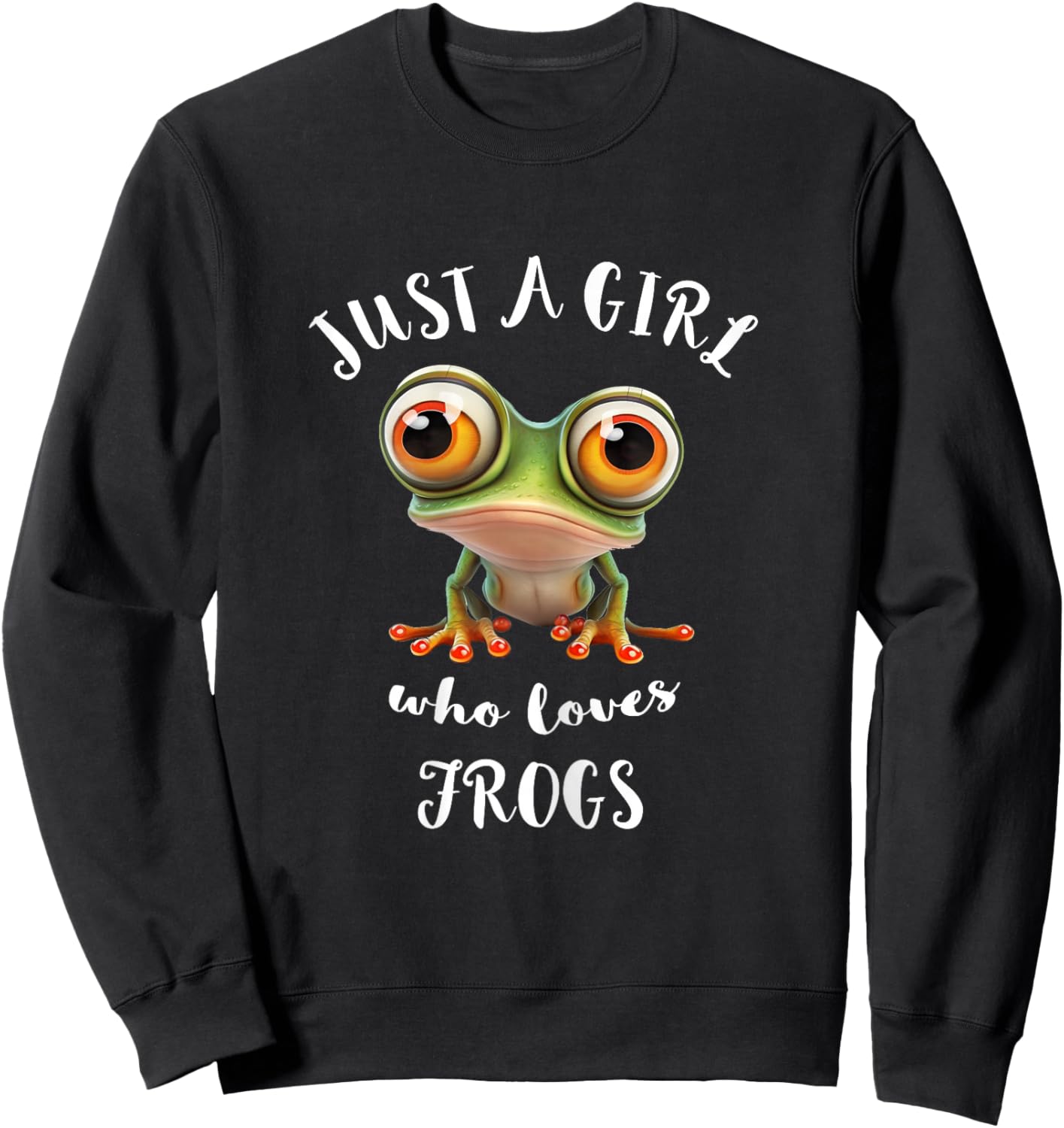 Just A Girl Who Love Rainforest Amphibian Red Eyed Tree Frog Sweatshirt - Sweatshirt | Black