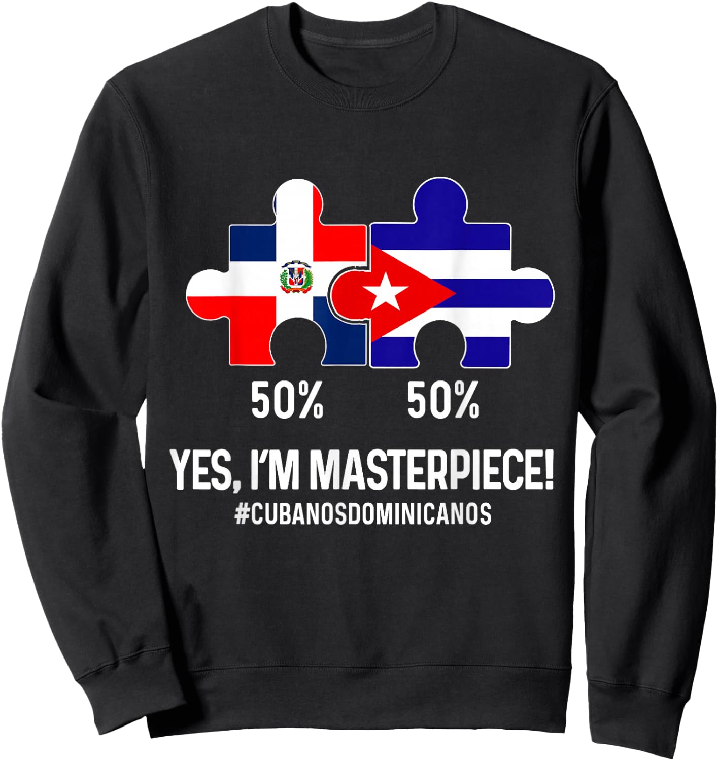 Half Cuban Half Dominican Flag Map Combined Cuba RD Sweatshirt - Sweatshirt | Black