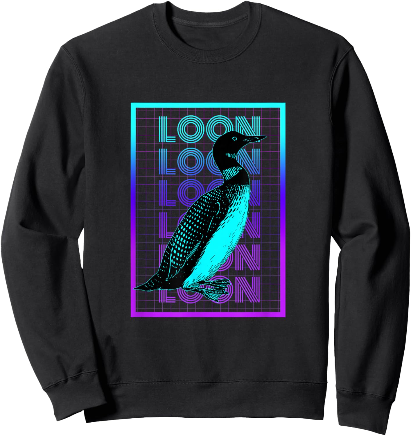 Loon Bird Lover Vintage Retro Loon Sweatshirt - Sweatshirt | Black