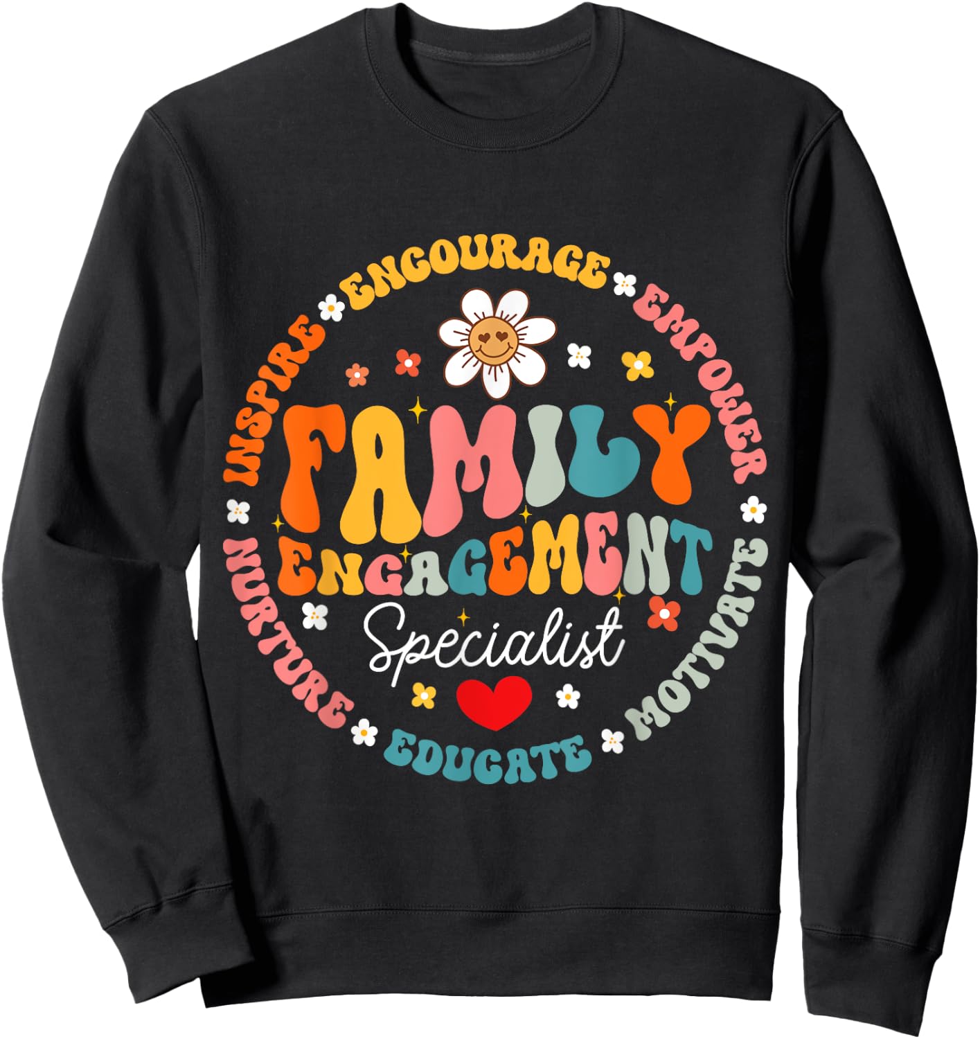 Family Engagement Specialist Appreciation Back to School Sweatshirt - Sweatshirt | Black