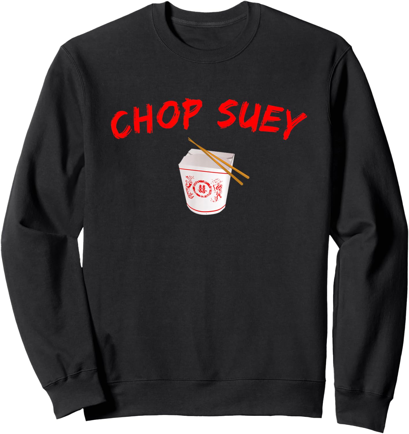 Graphic Chinese Food Apparel-Chop Suey Sweatshirt - Sweatshirt | Black
