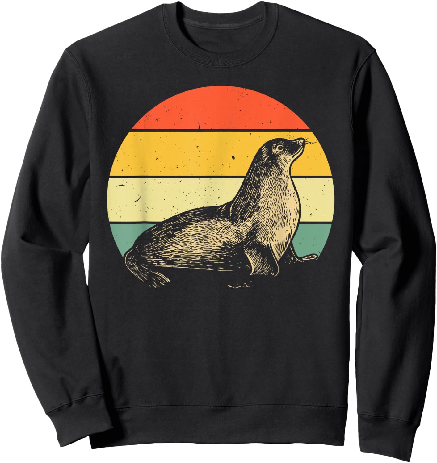 Cute Seal Women Kids Pinniped Sea Lion Seal Animal Sweatshirt - Sweatshirt | Black