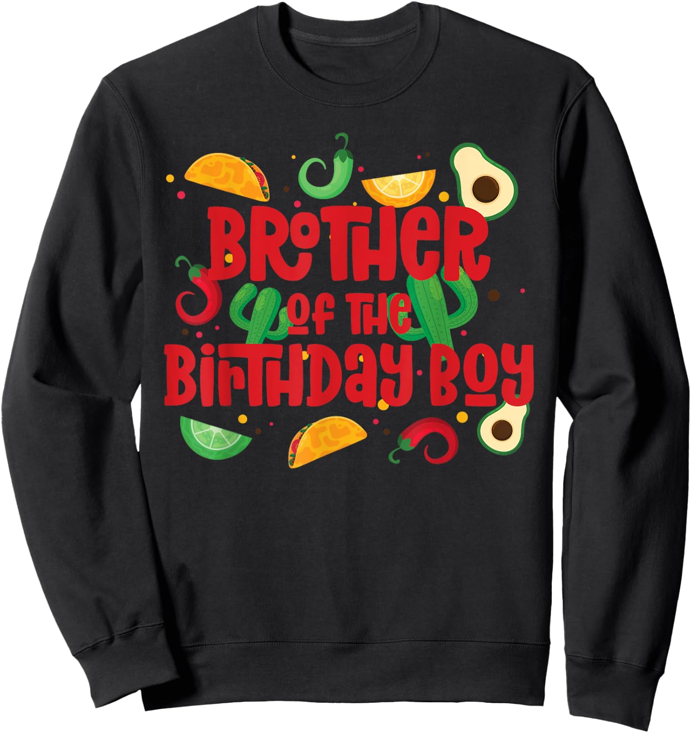 Brother Taco Twosday Fiesta Taco Birthday Theme Boy 2yr Sweatshirt - Sweatshirt | Black