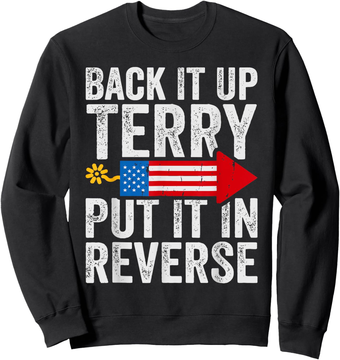Back It Up Terry Put It In Reverse July 4th Fireworks Funny Sweatshirt - Sweatshirt | Black