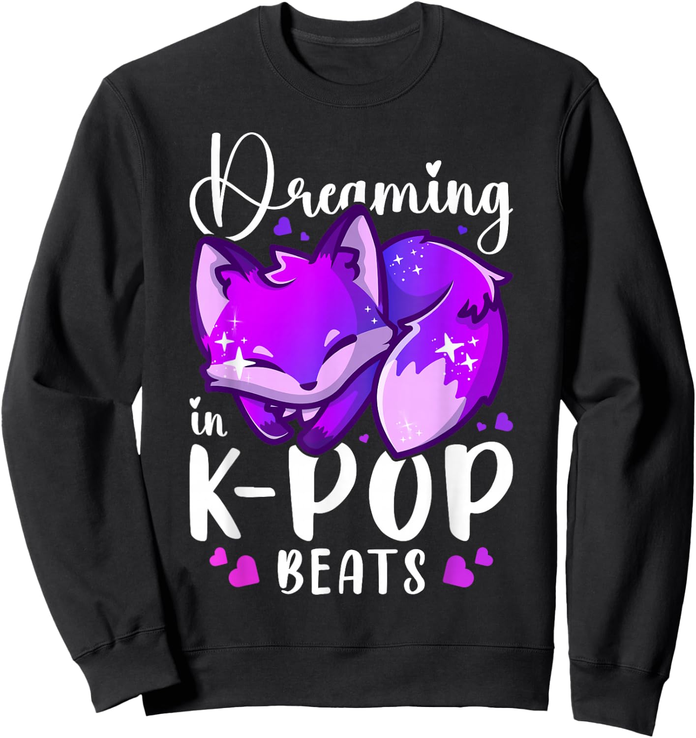 K-Pop Music & Dreams, Sleep Fox, K-Pop Sleep Sweatshirt - Sweatshirt | Black