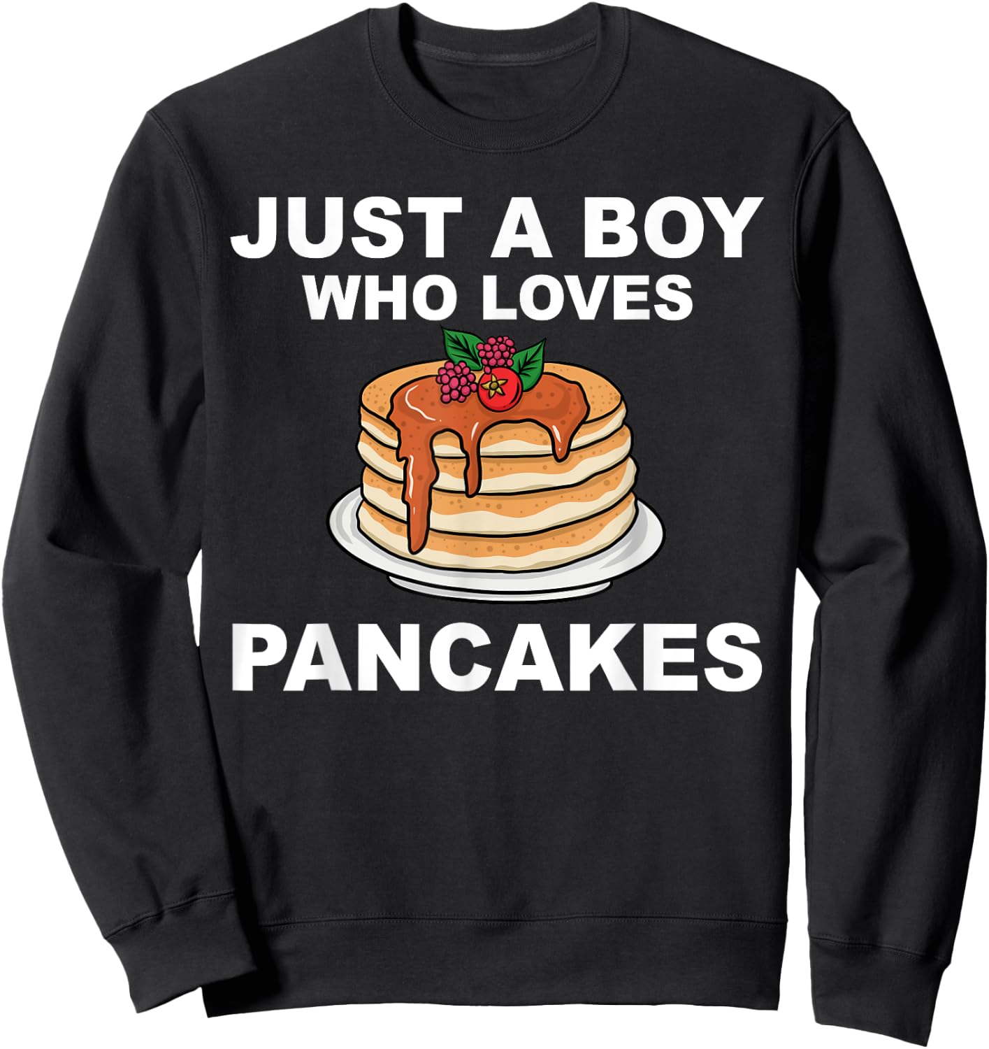 Cute Pancake Art Men Boys Pancake Maker Flapjack Pancakes Sweatshirt - Sweatshirt | Black