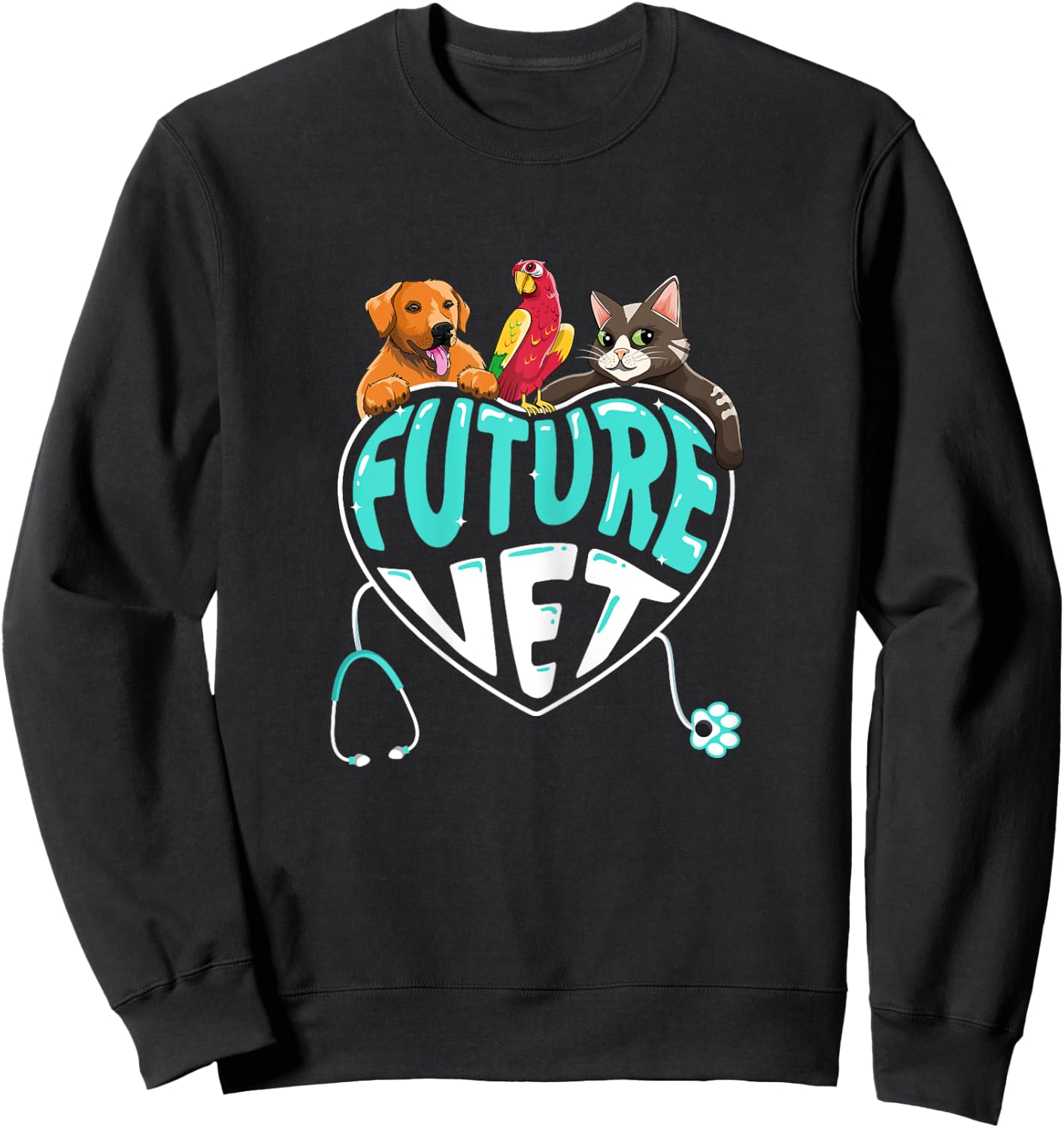 Future Vet - Cute Aspiring Veterinarian Student Sweatshirt - Sweatshirt | Black