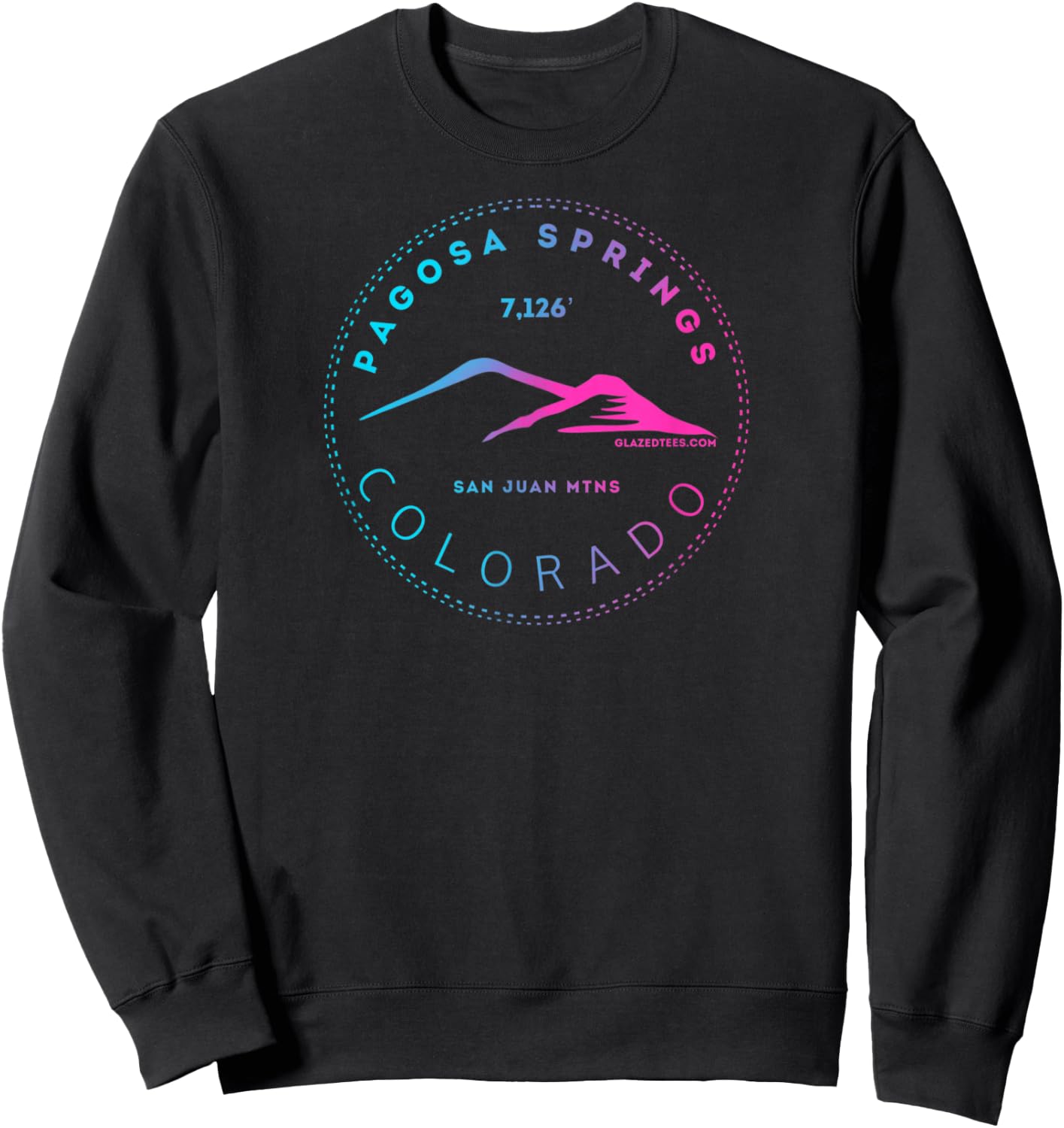Pagosa Springs Colorado Mountain Town - Elevated Retro Sweatshirt - Sweatshirt | Black