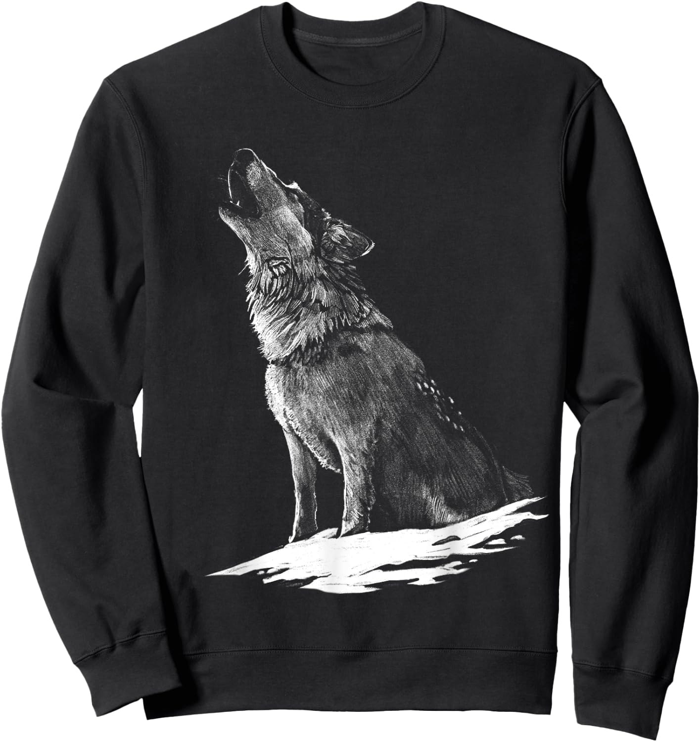 Wolf Animal Print Wolves Animal Motif Wolf Sweatshirt - Sweatshirt | Black