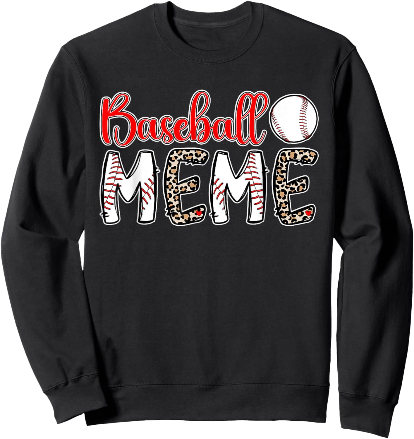 Proud Baseball Meme For Mother's Day Women's Baseball Meme Grandma Black Cotton 60% Polyester 40% Short Sleeve Sweatshirt - Sweatshirt | Black