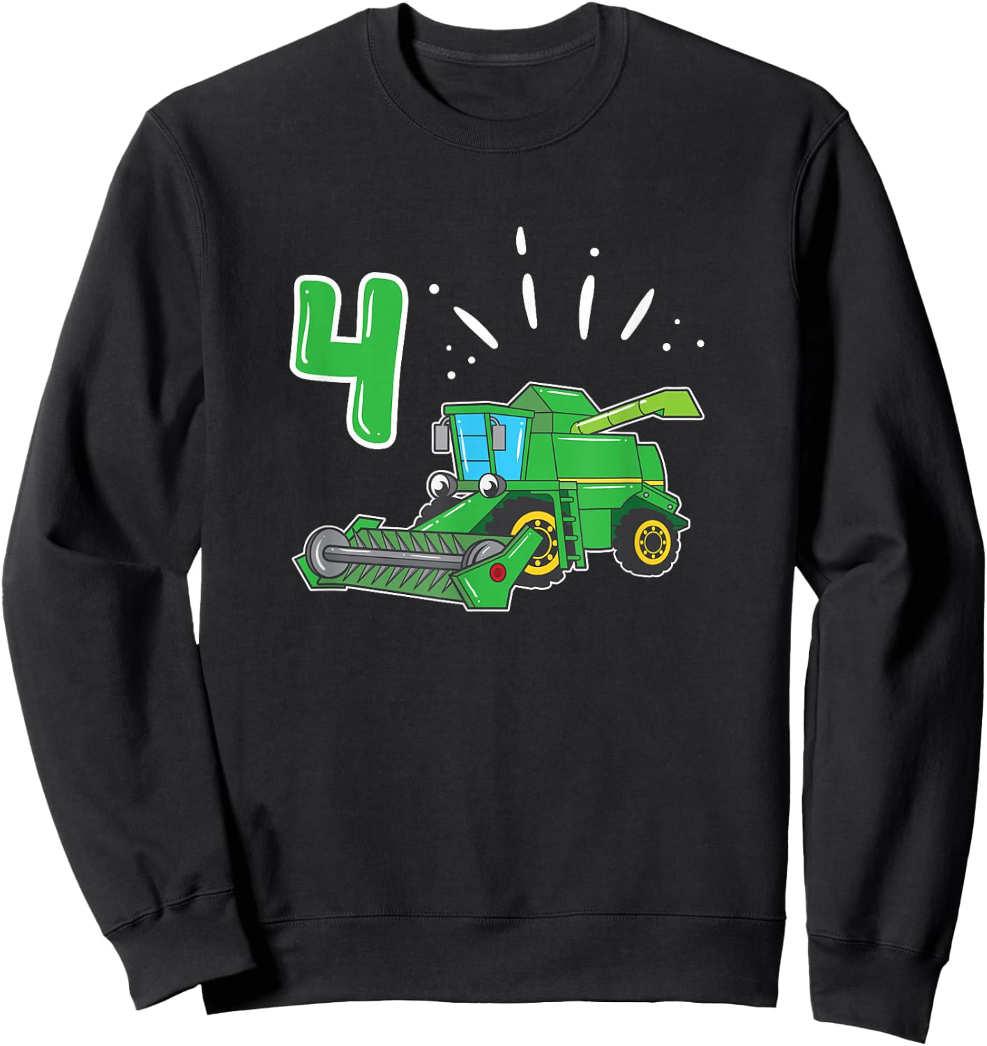 Farmers Farmer Combine Harvester 4 Years Children's Birthday Sweatshirt - Sweatshirt | Black