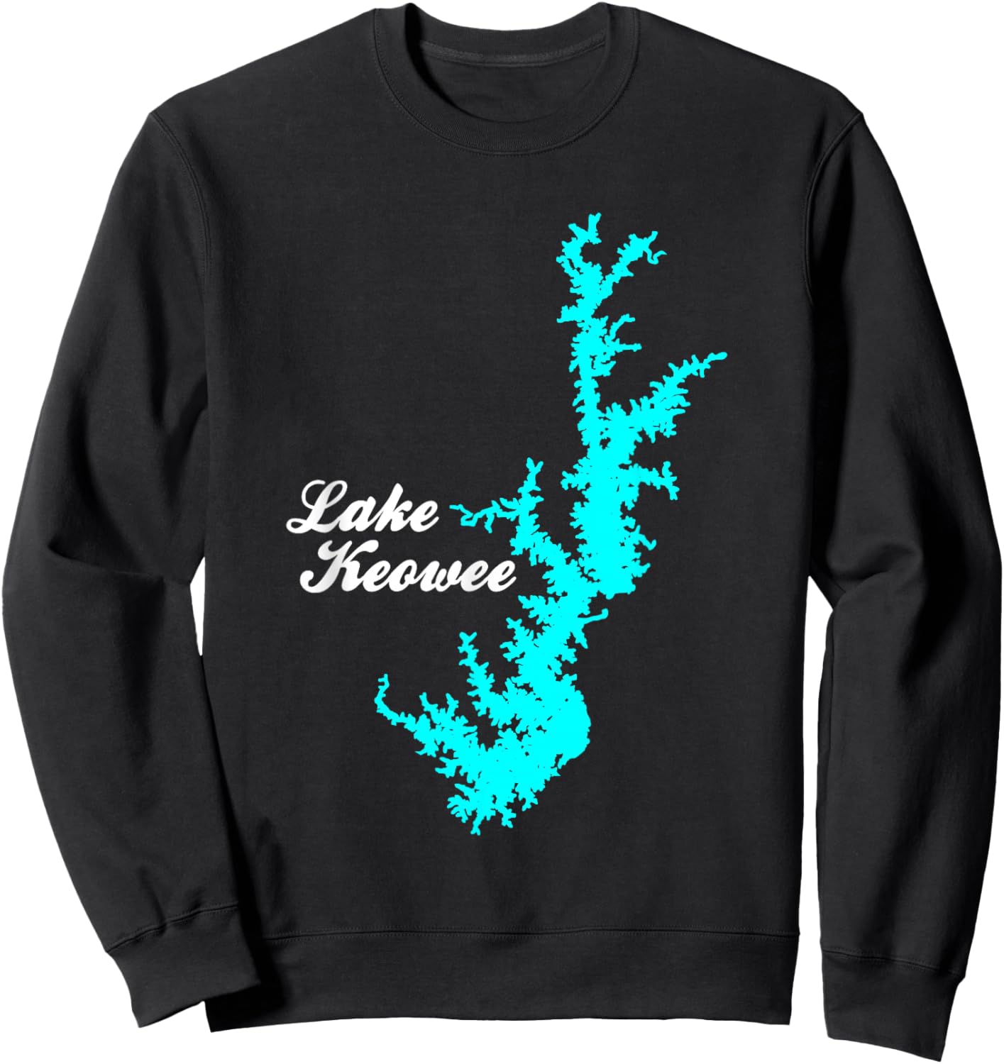 Minimalist Lake Keowee - South Carolina Sweatshirt - Sweatshirt | Black
