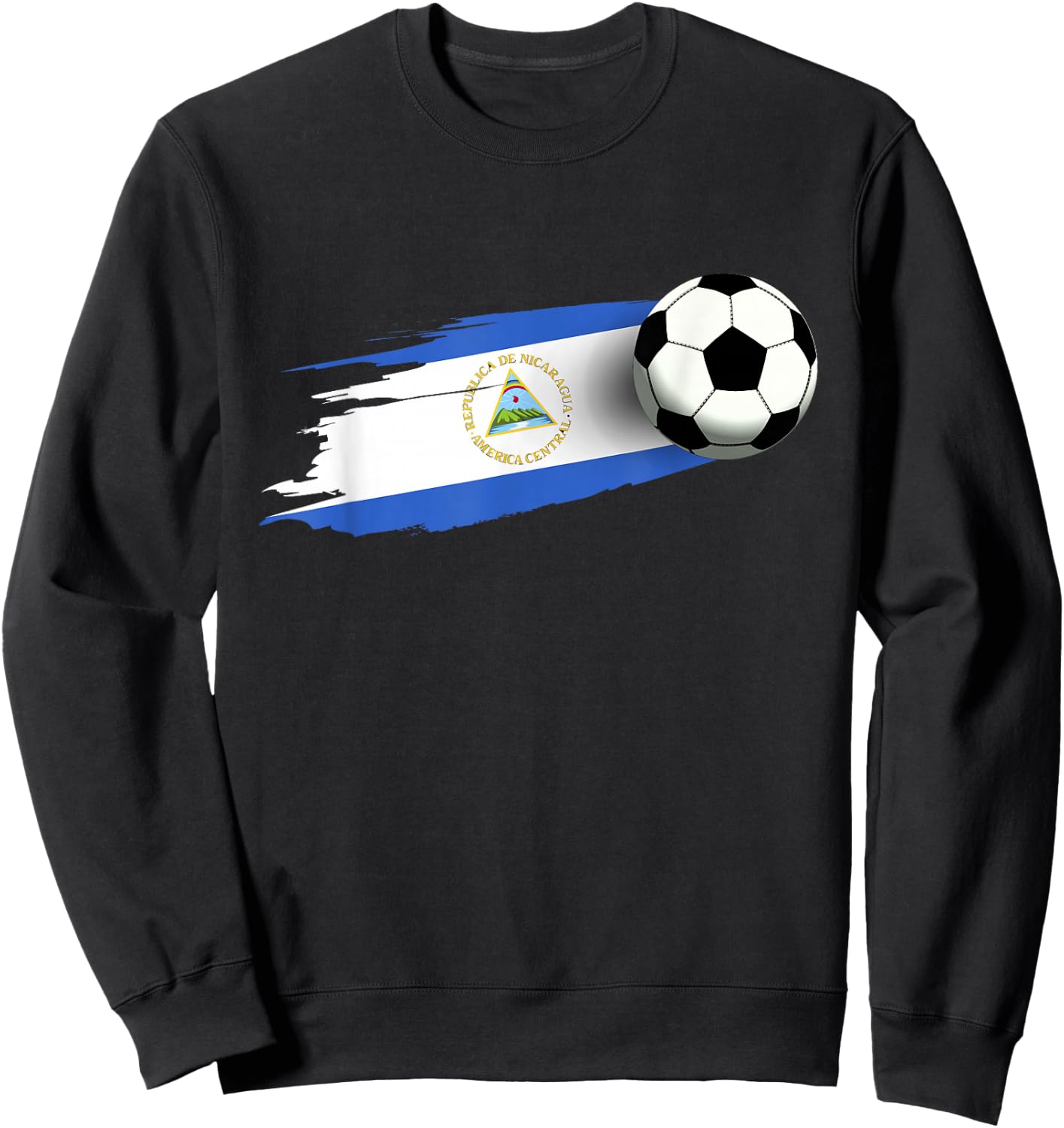 Nicaragua Flag Jersey Nicaraguan Soccer Team Nicaraguan Sweatshirt - Sweatshirt | Black
