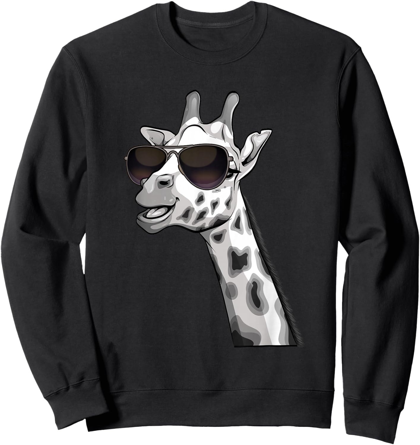 Cool Giraffe Art Women Kids Animal Lover African Zoo Sweatshirt - Sweatshirt | Black