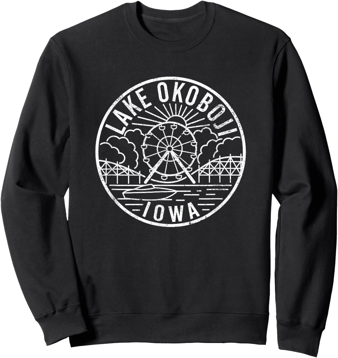 Lake Okoboji Iowa Sweatshirt - Sweatshirt | Black