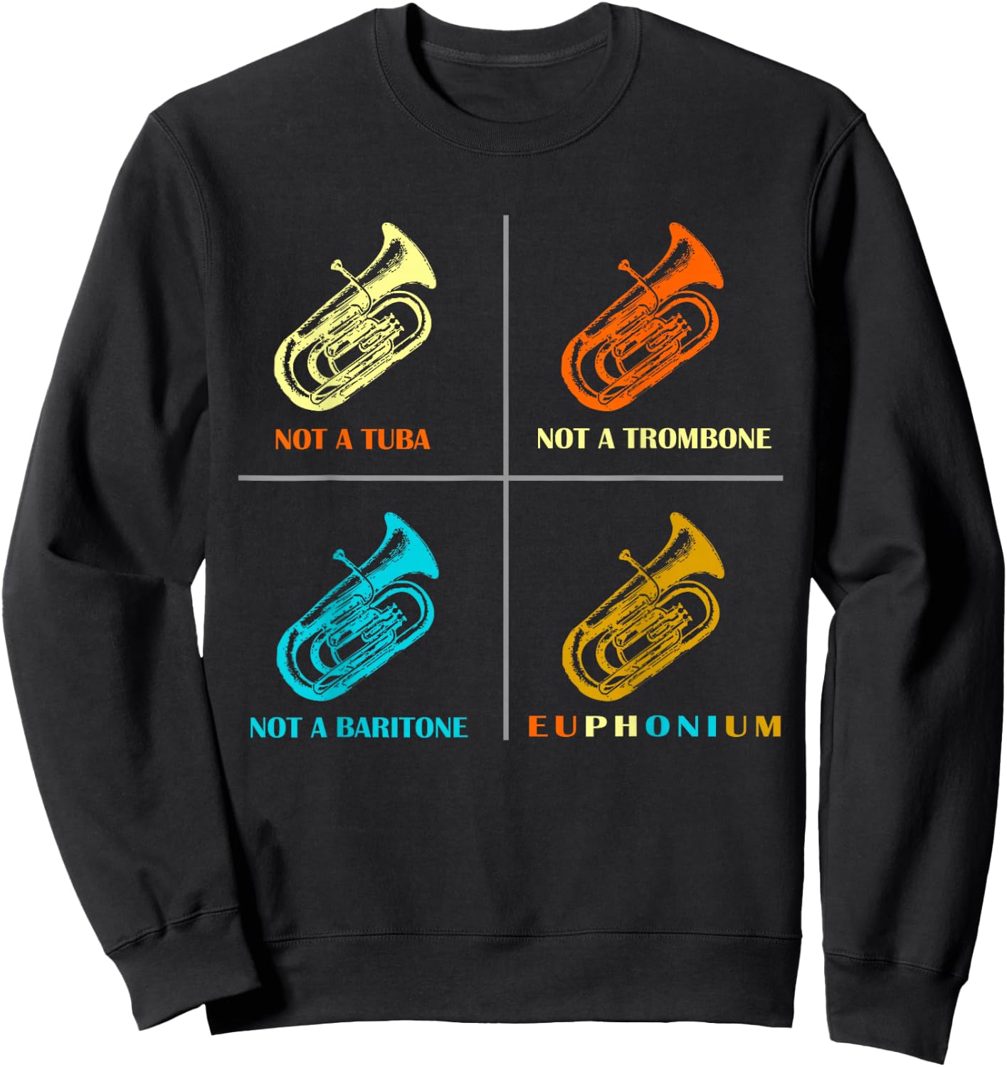 Vintage Euphonium Player brass Orchestra Sweatshirt - Sweatshirt | Black