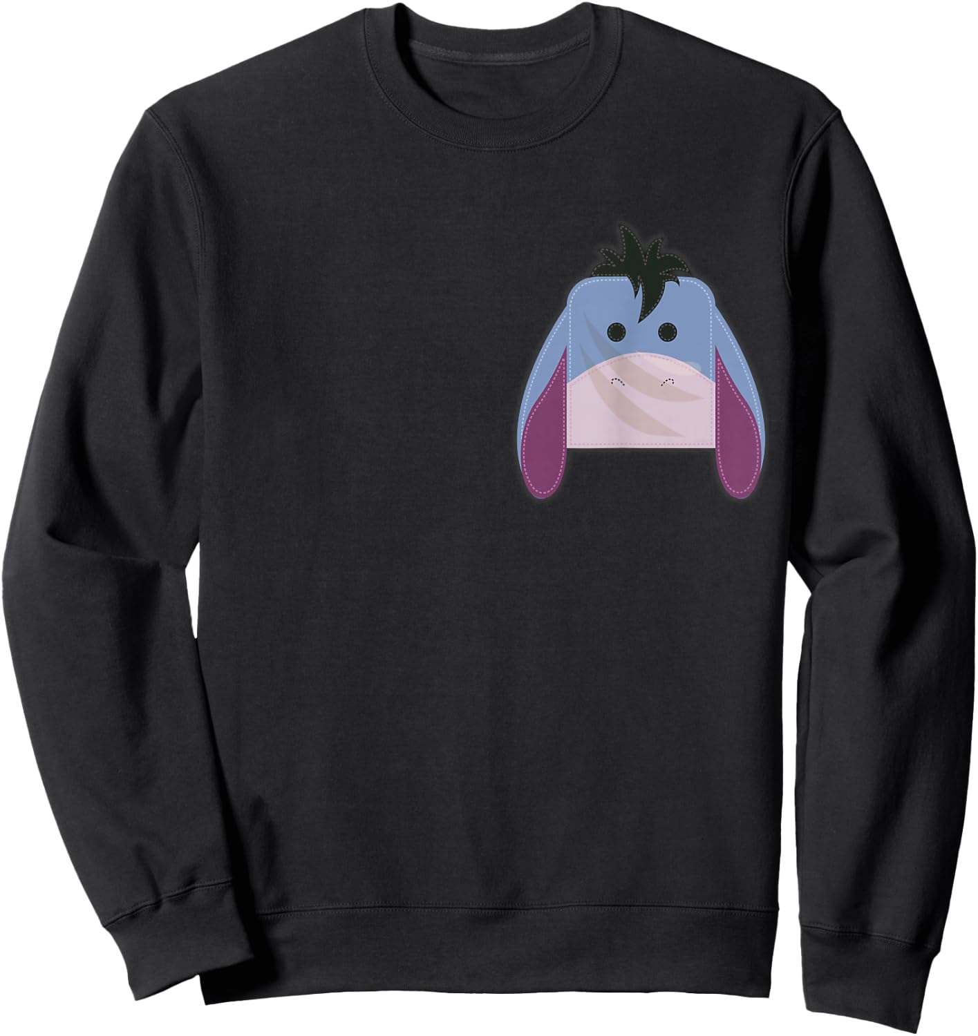 Disney Winnie The Pooh Eeyore Small Block Character Pocket Sweatshirt - Sweatshirt | Black
