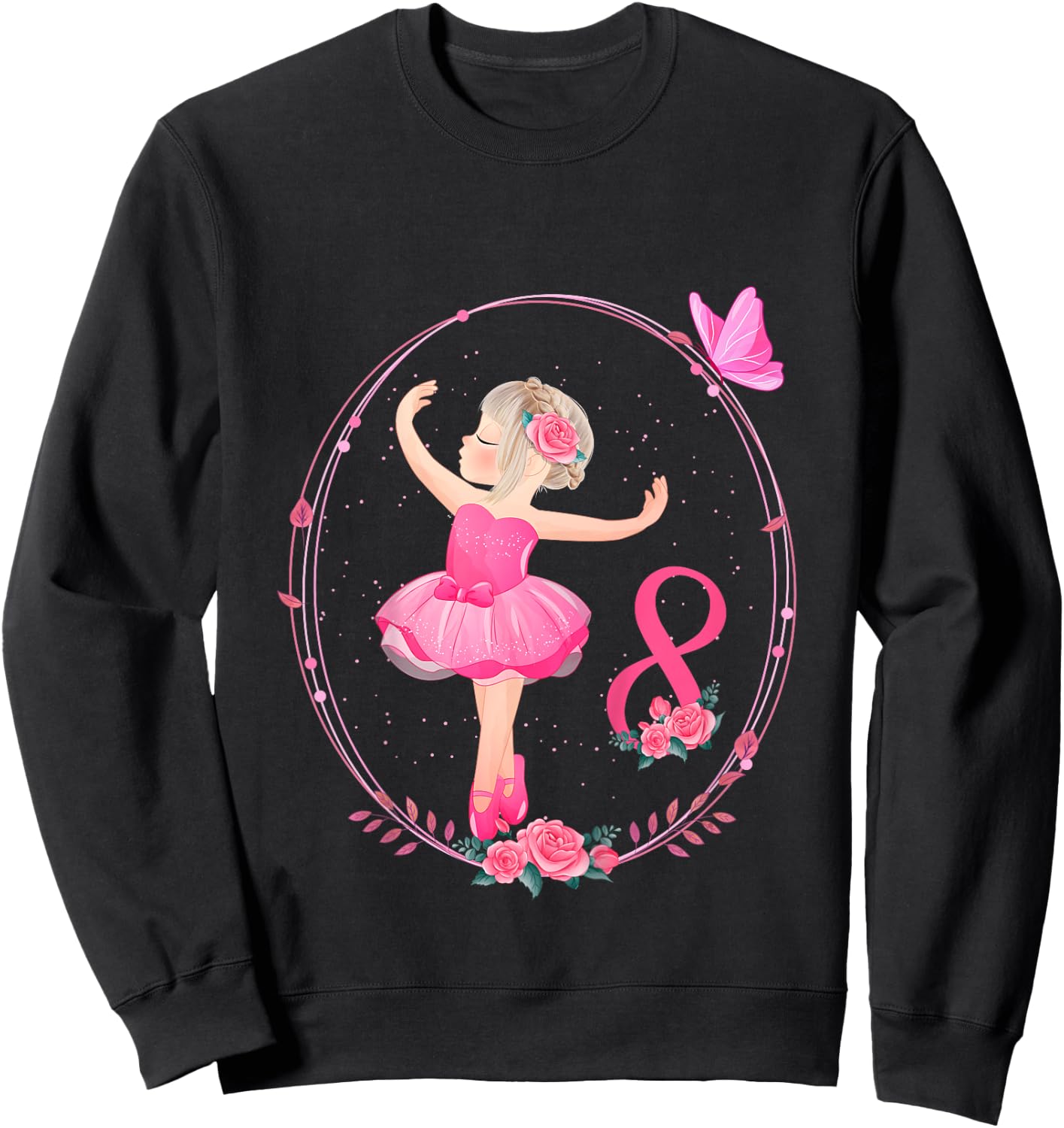 8th Birthday Ballerina in Tutu Girl Ballet 8 Years Sweatshirt - Sweatshirt | Black