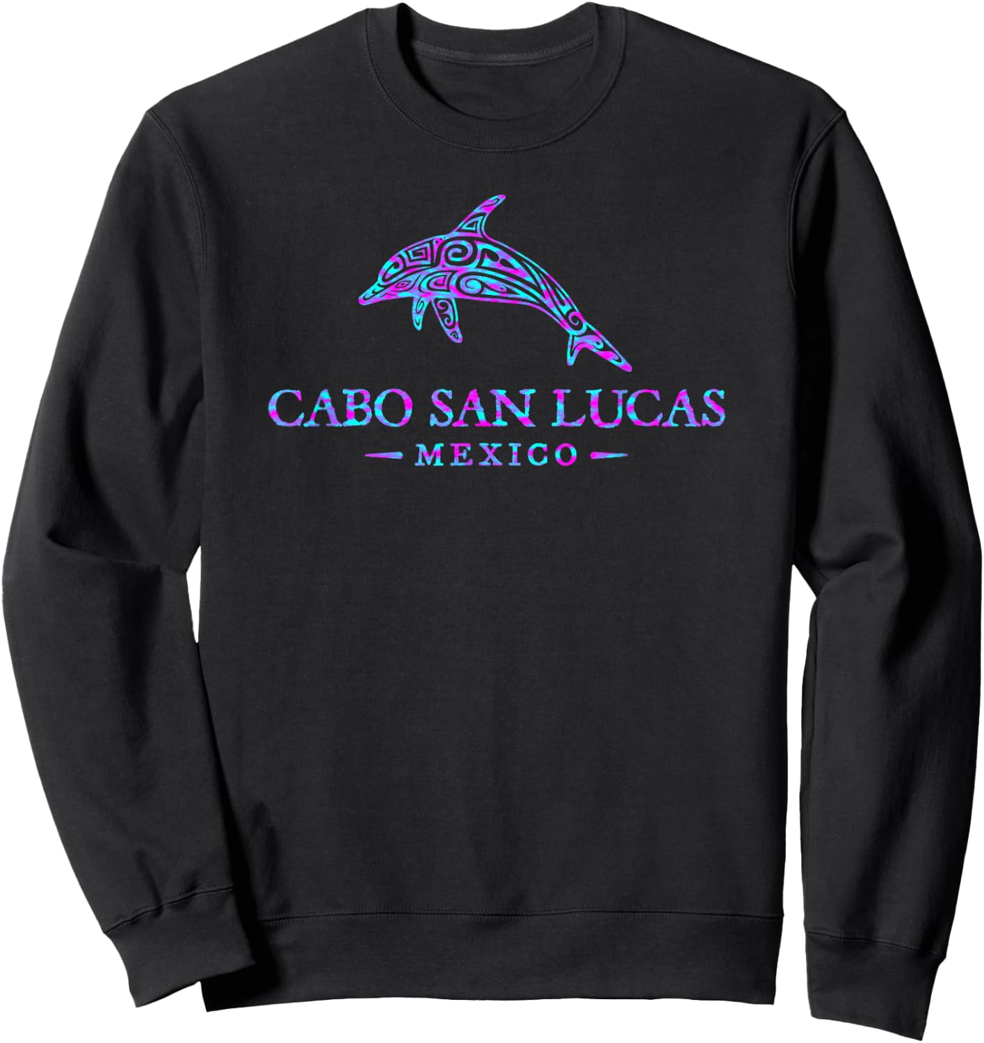 Cabo San Lucas Mexico Dolphin Retro Boys Girls Souvenir Sweatshirt - Sweatshirt | Black