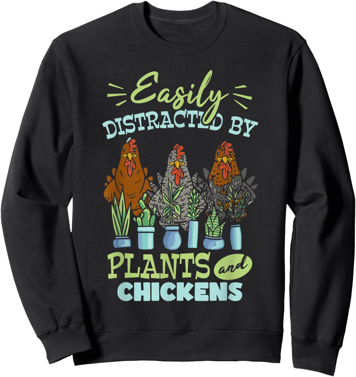 Cute Farming Gardening Plants Plant Garden Chicken Sweatshirt - Sweatshirt | Black
