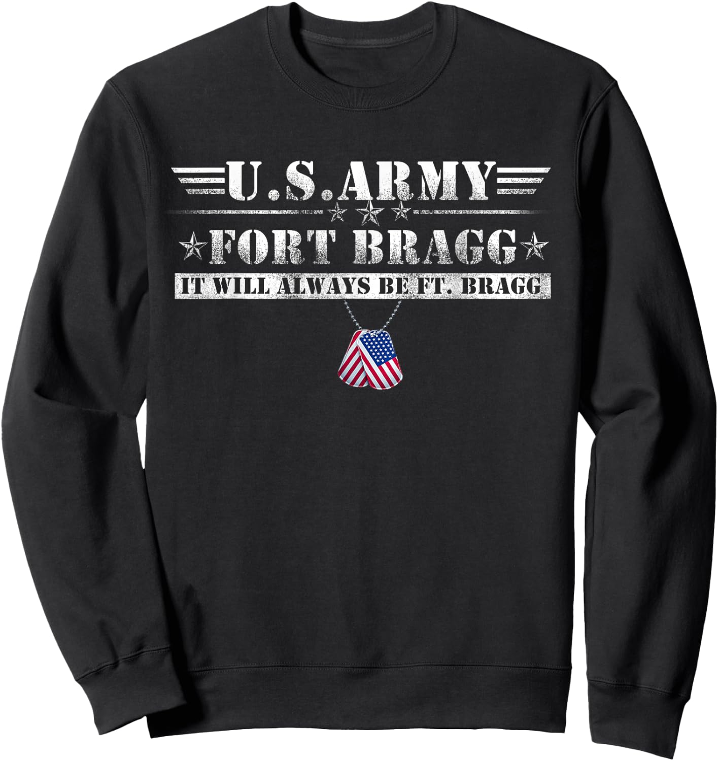 Born At Ft Benning Raised Fort Bragg Airborne, Veterans Day Sweatshirt - Sweatshirt | Black