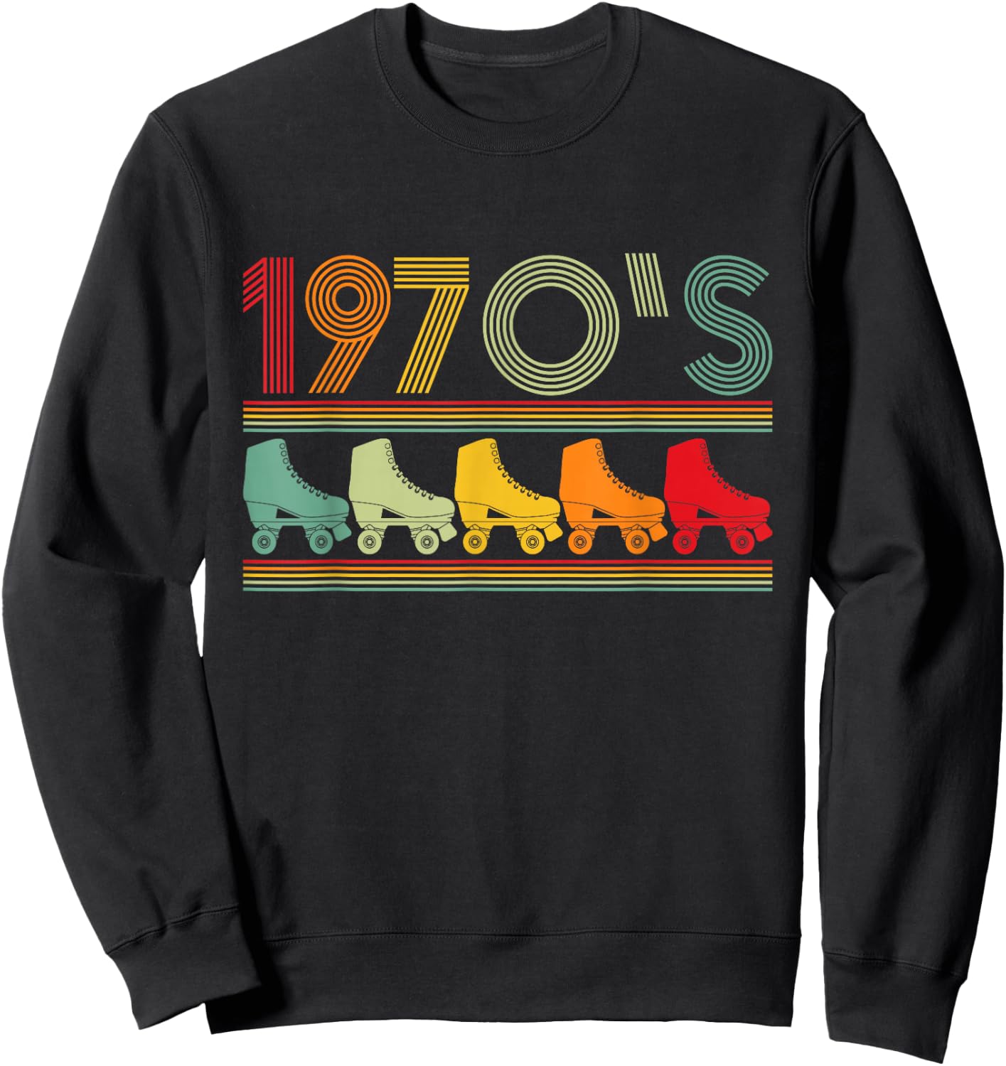 1970's - Speed Roller Skating Roller Derby Skate Skaters Sweatshirt - Sweatshirt | Black