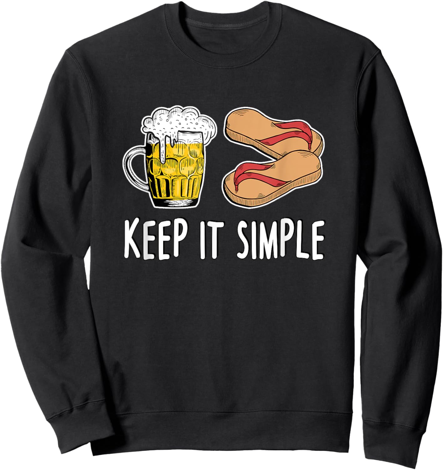 Keep It Simple - Beer And Flip Flops Sweatshirt - Sweatshirt | Black