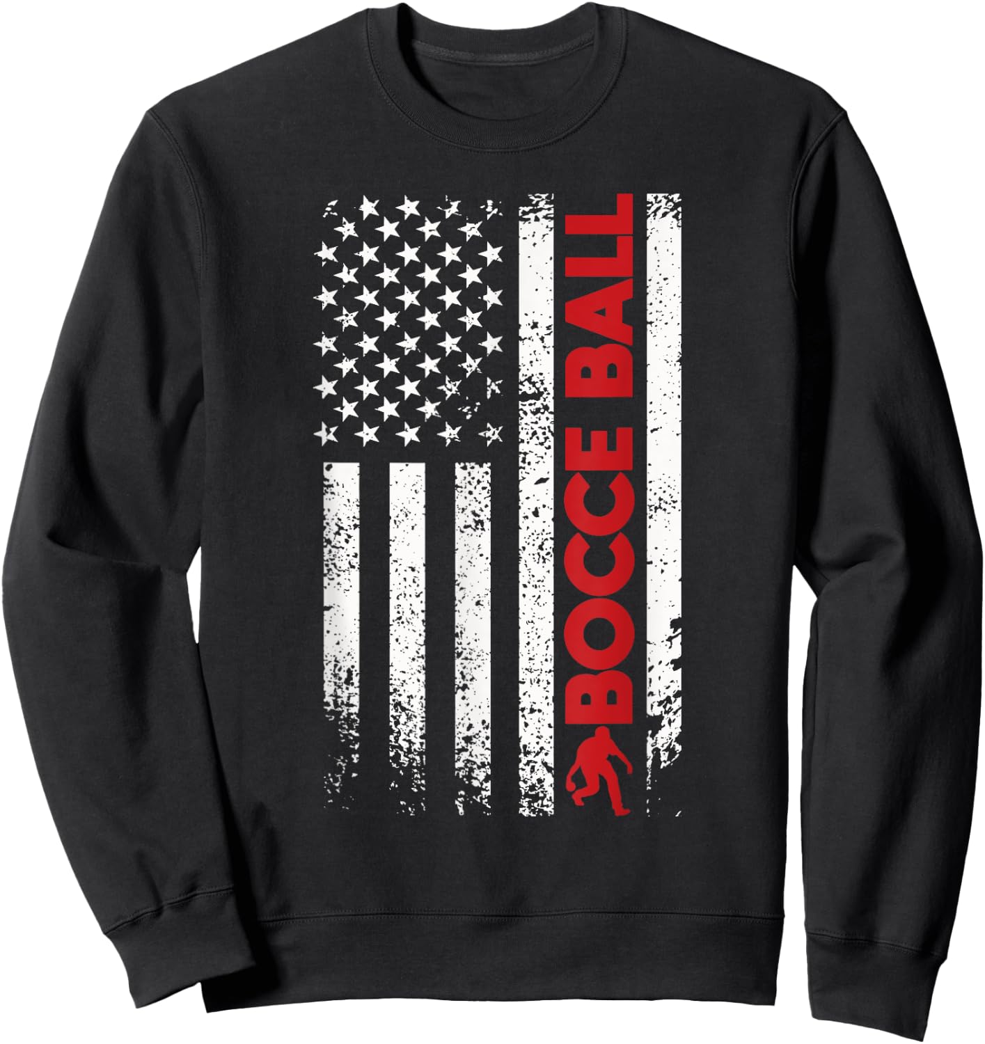 Bocce ball boules sports bocce usa flag retro design Men Sweatshirt - Sweatshirt | Black