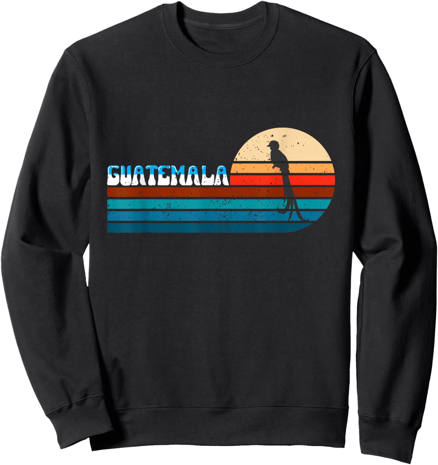 Retro Vintage Guatemala Guatemalan Quetzal Sweatshirt - Sweatshirt | Black