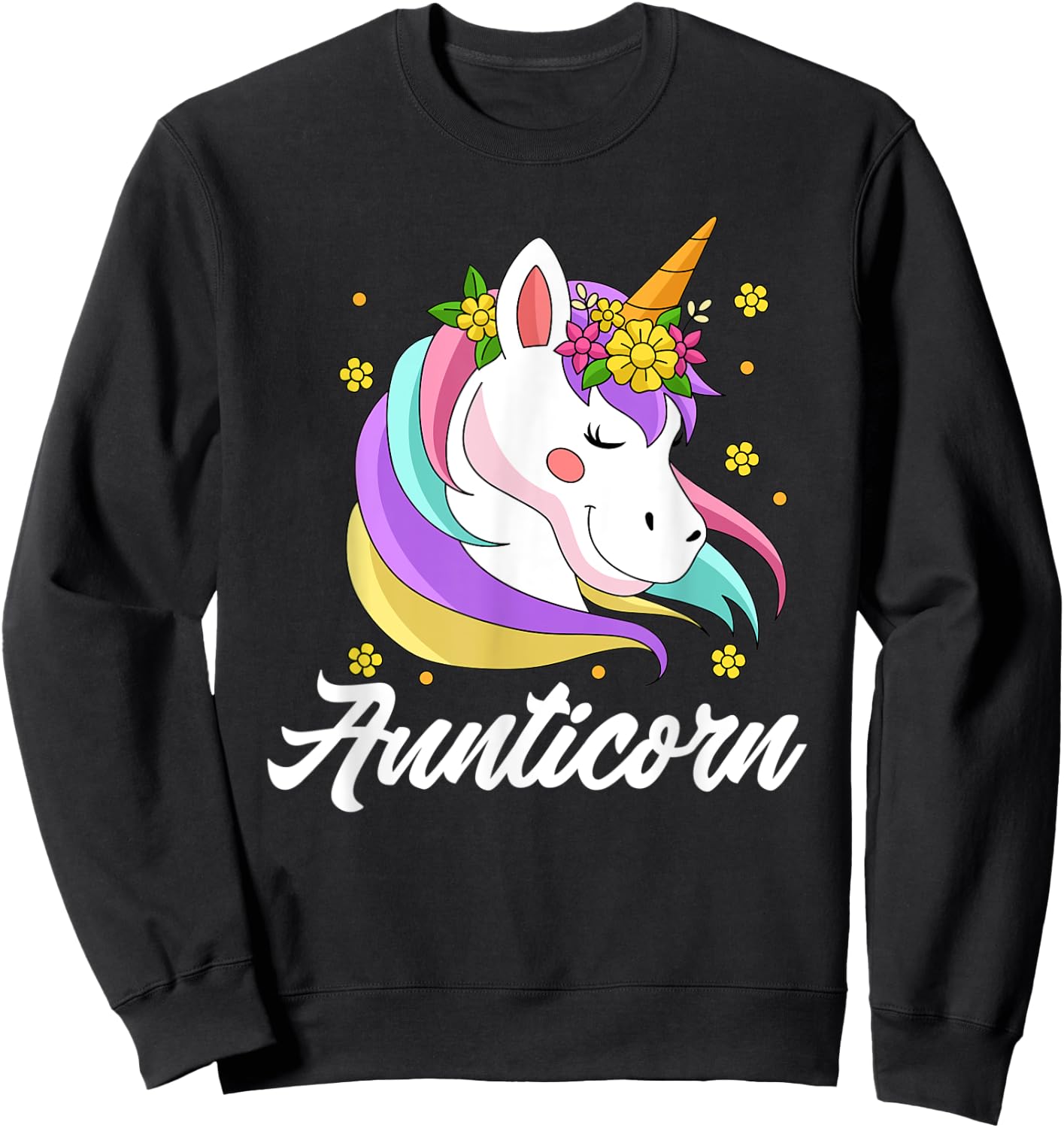 Unicorn rainbow - Aunticorn Aunt Sweatshirt - Sweatshirt | Black