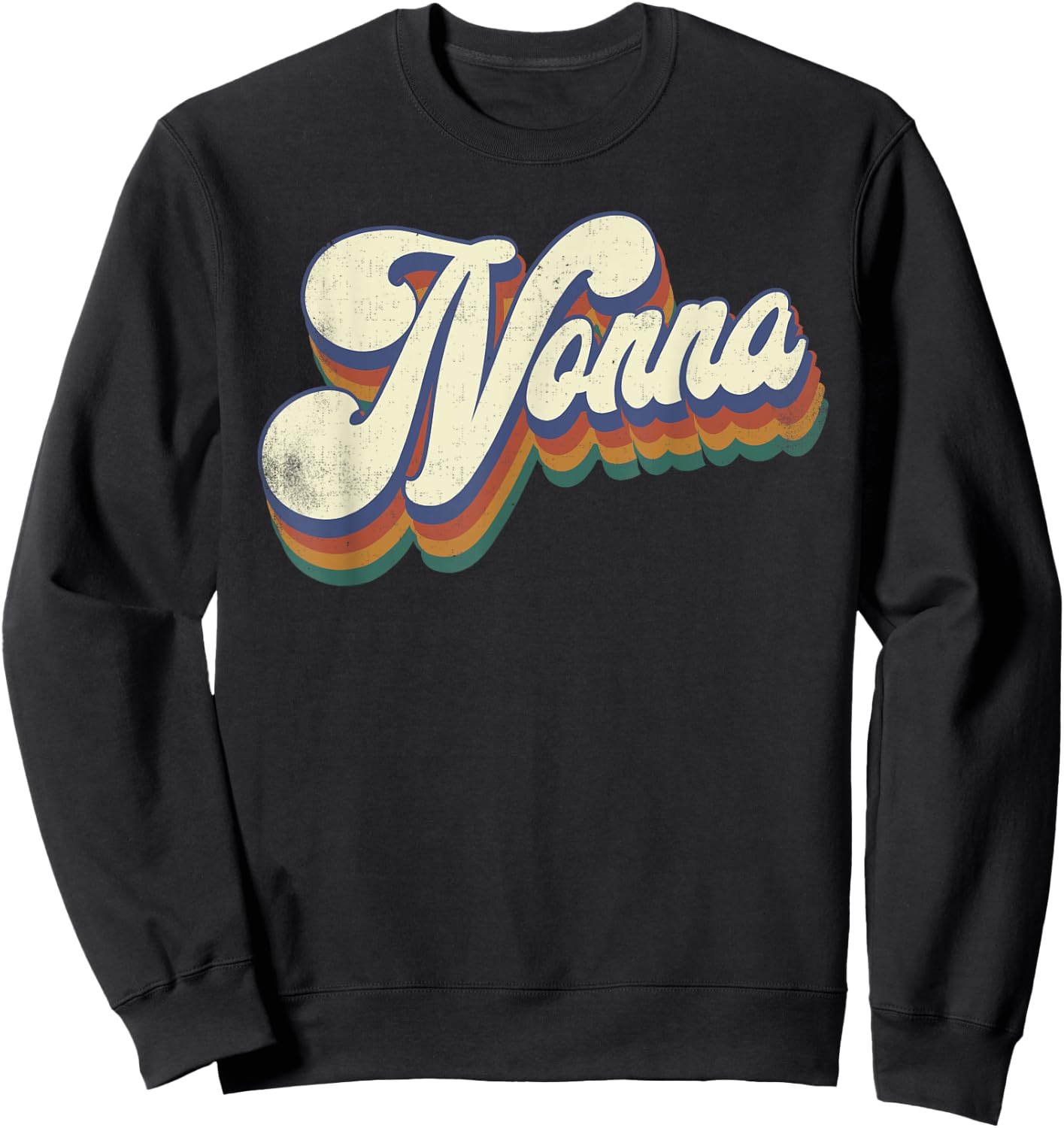 Nonna Gifts For Grandma Retro Vintage Mother's Day Nonna Sweatshirt - Sweatshirt | Black