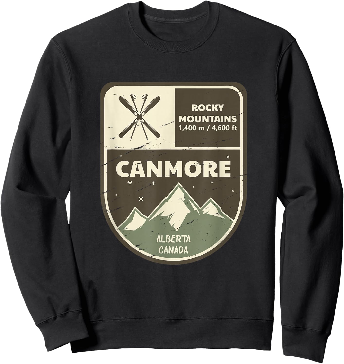 Canmore Alberta Canada Vintage Sweatshirt - Sweatshirt | Black