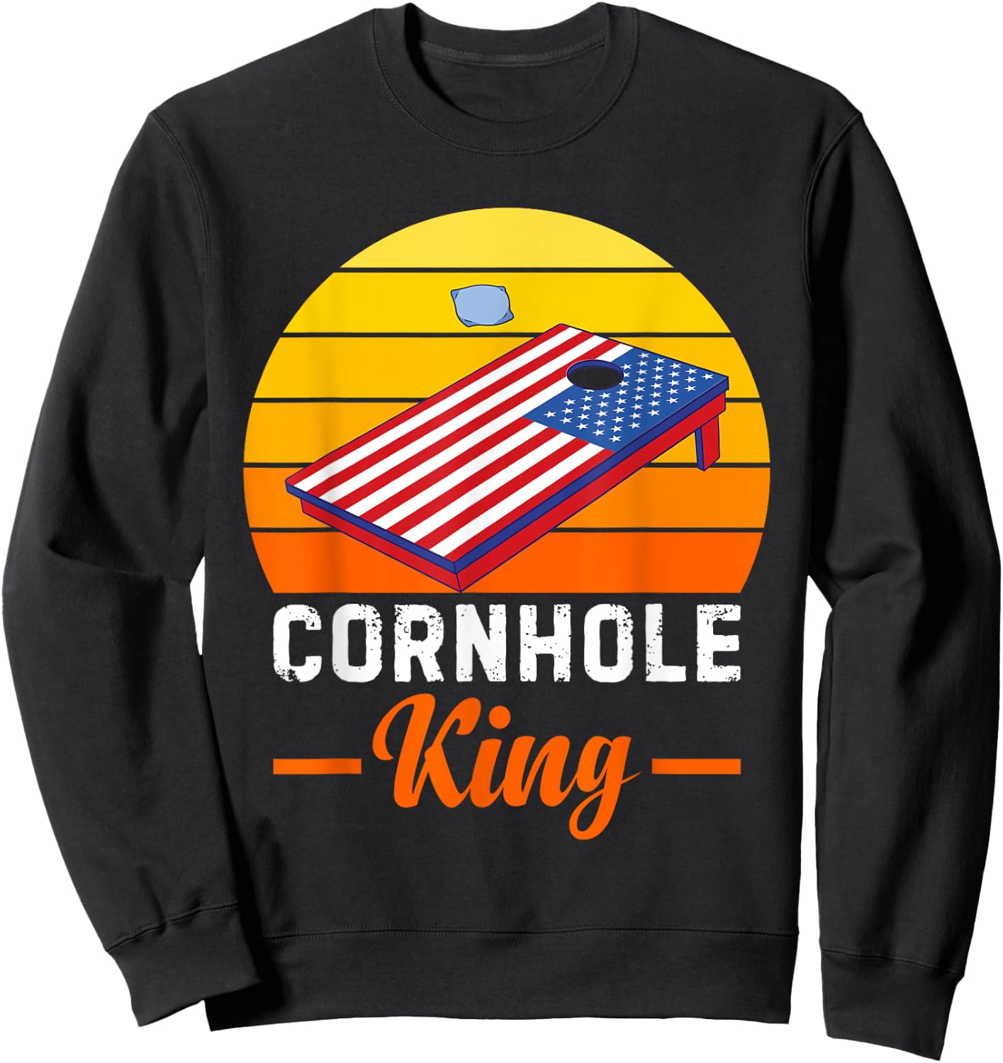 Funny Cornhole King Bean Bags Sweatshirt - Sweatshirt | Black
