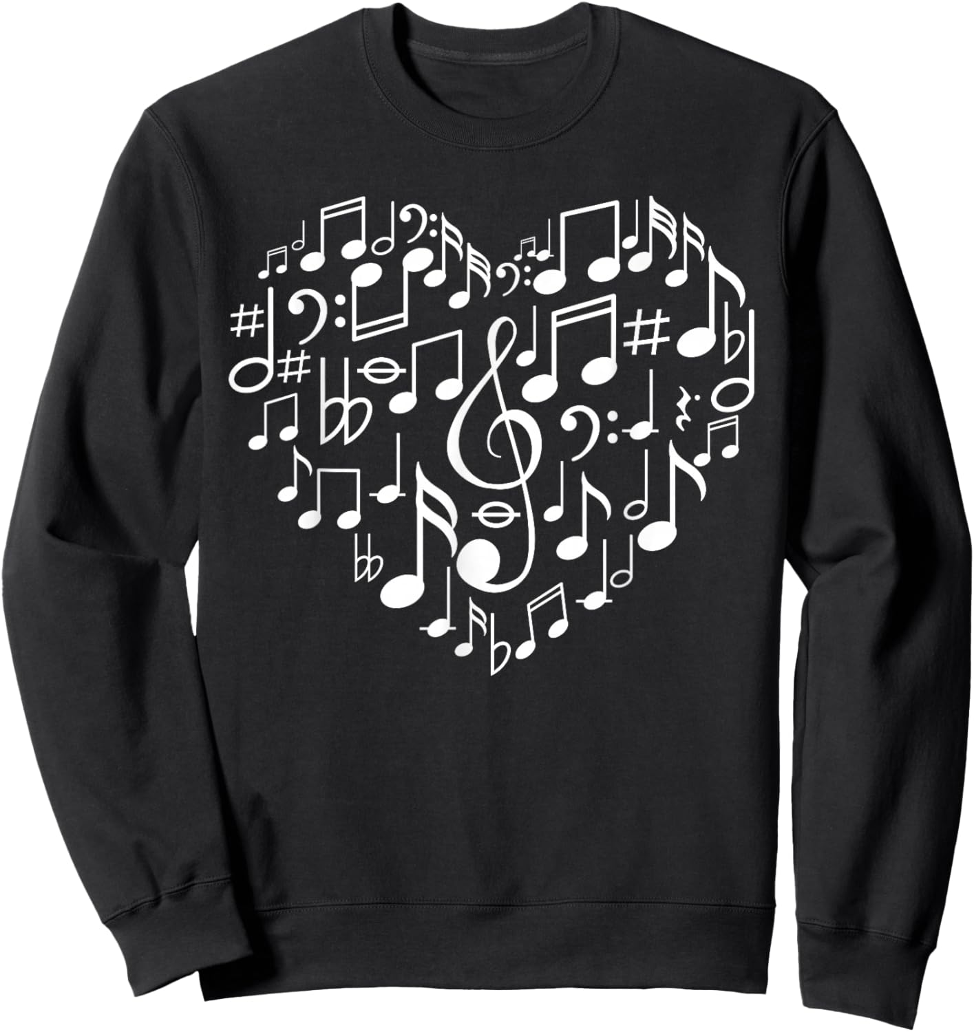 Cool Music Note Art Women Music Musical Note Lover Sweatshirt - Sweatshirt | Black